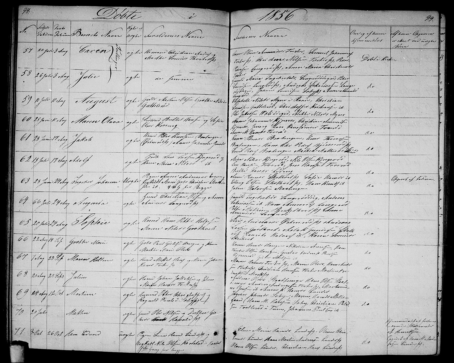 Våler prestekontor Kirkebøker, AV/SAO-A-11083/G/Ga/L0002: Parish register (copy) no. I 2, 1839-1860, p. 94