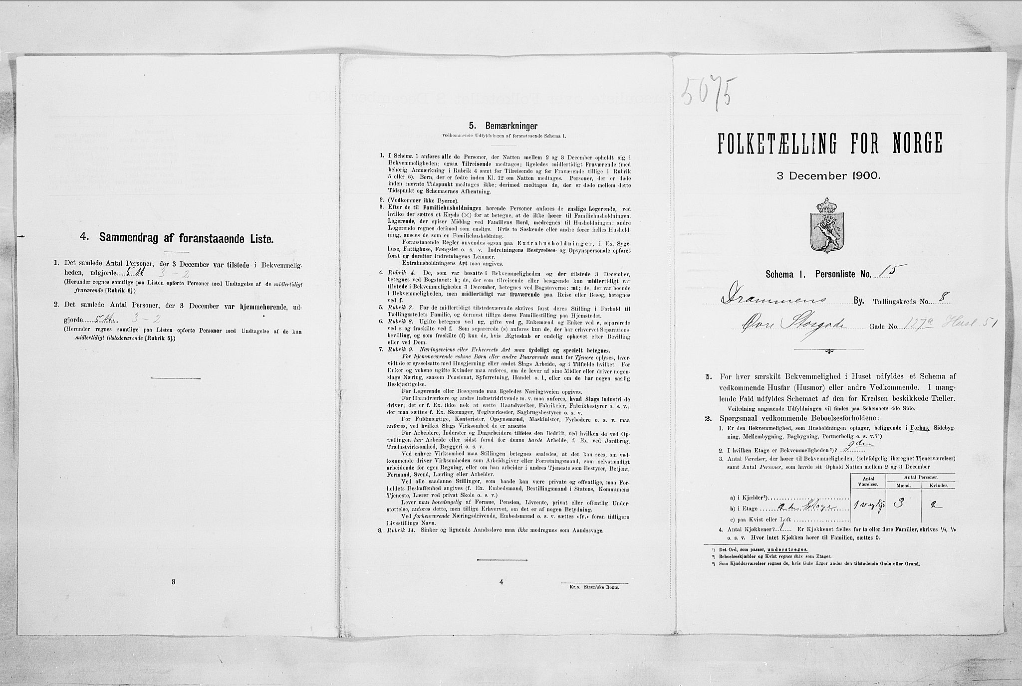 RA, 1900 census for Drammen, 1900, p. 1812