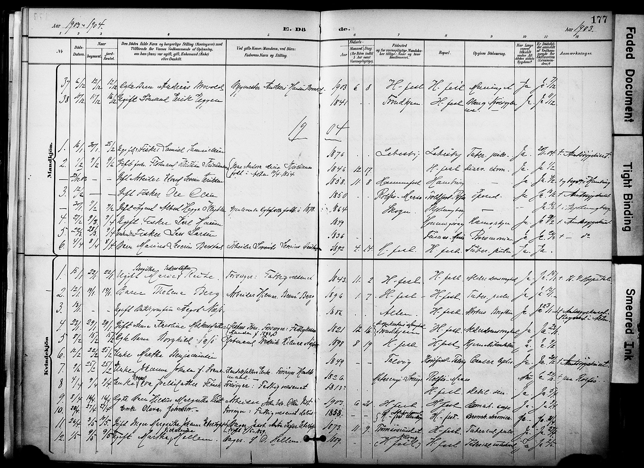 Hammerfest sokneprestkontor, SATØ/S-1347/H/Ha/L0010.kirke: Parish register (official) no. 10, 1898-1905, p. 177