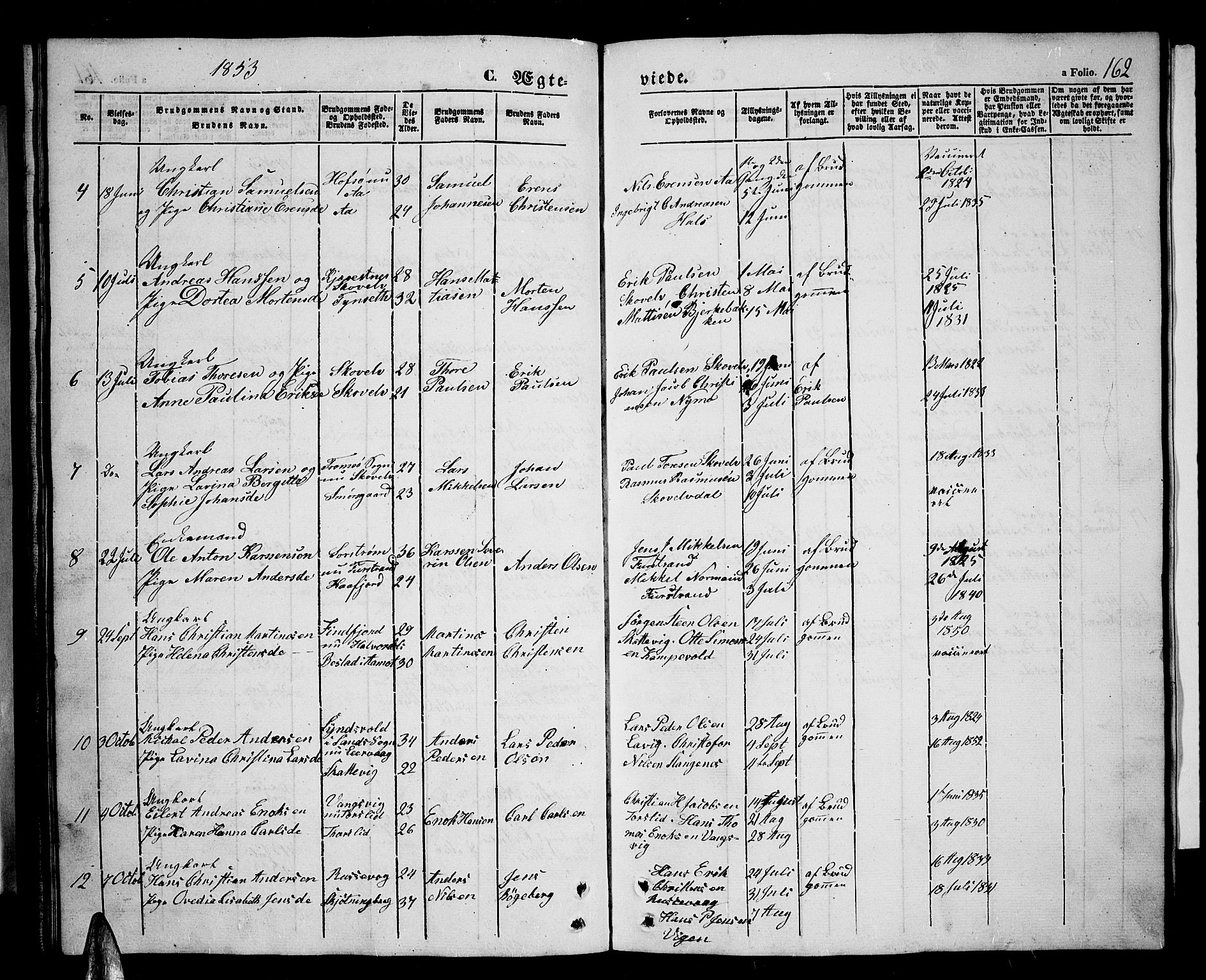 Tranøy sokneprestkontor, SATØ/S-1313/I/Ia/Iab/L0002klokker: Parish register (copy) no. 2, 1847-1860, p. 162