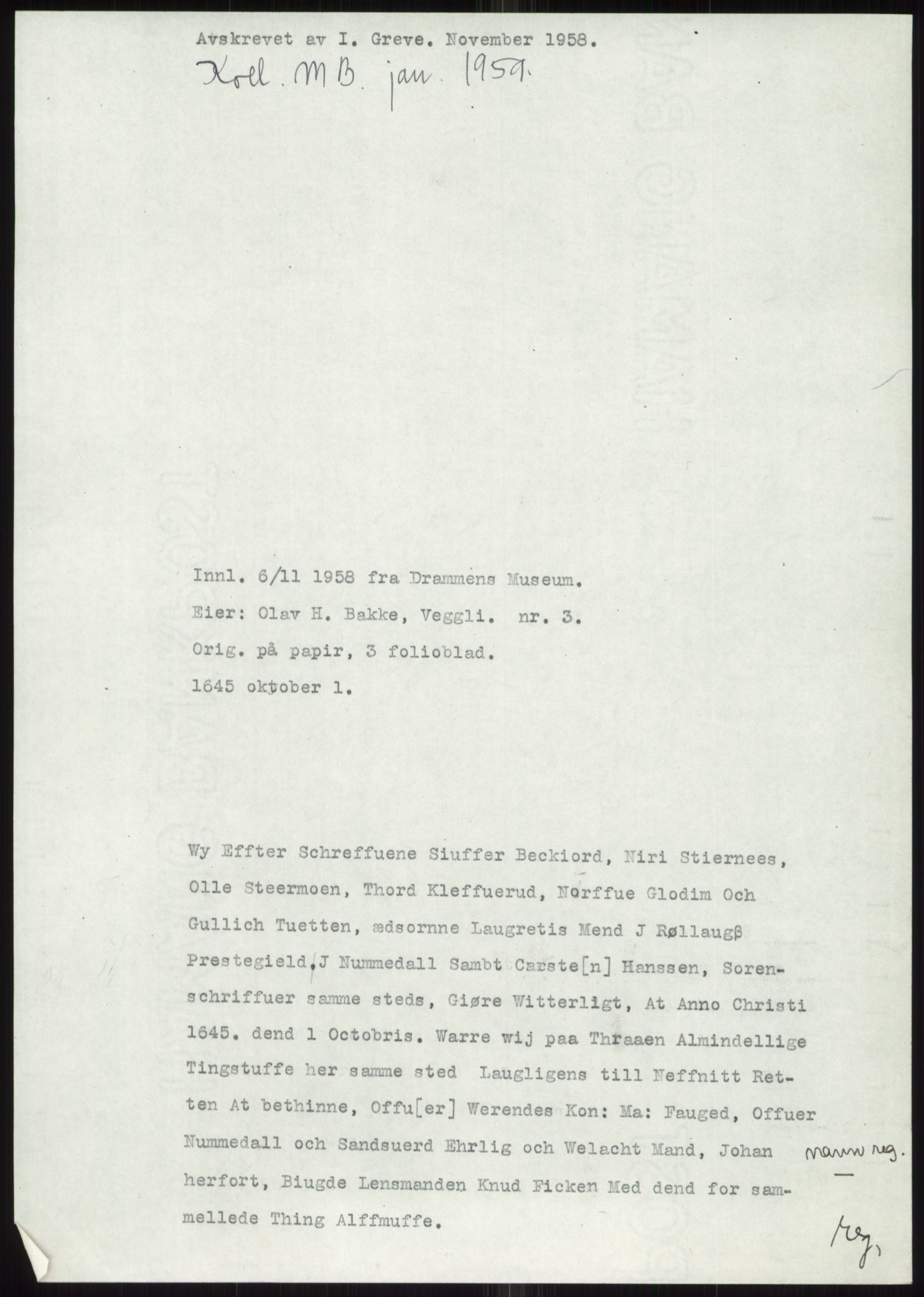 Samlinger til kildeutgivelse, Diplomavskriftsamlingen, AV/RA-EA-4053/H/Ha, p. 1421