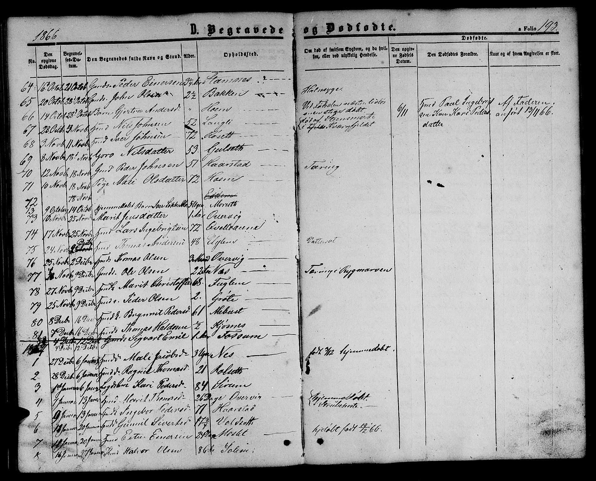 Ministerialprotokoller, klokkerbøker og fødselsregistre - Sør-Trøndelag, SAT/A-1456/695/L1155: Parish register (copy) no. 695C06, 1859-1868, p. 193