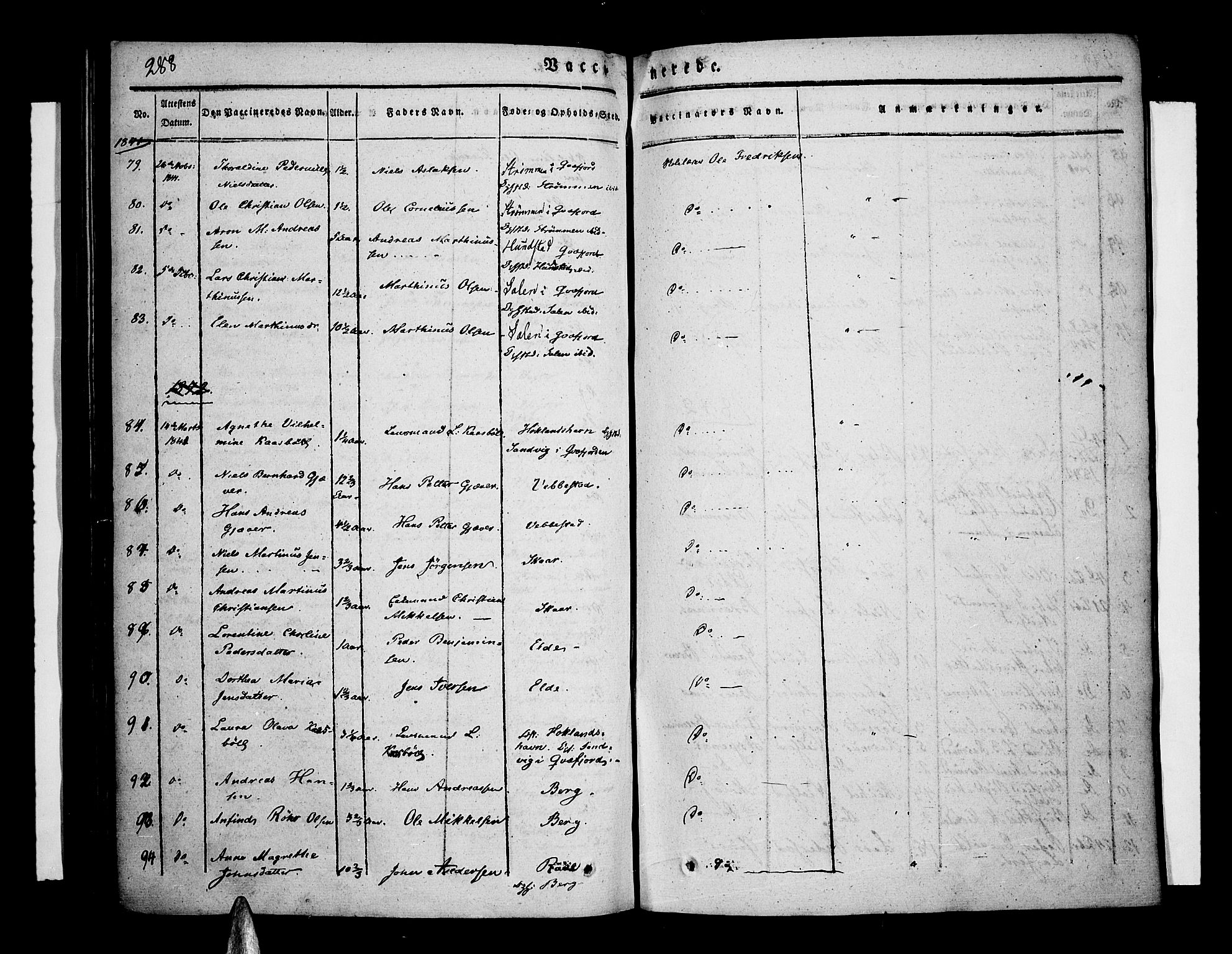 Kvæfjord sokneprestkontor, AV/SATØ-S-1323/G/Ga/Gaa/L0003kirke: Parish register (official) no. 3, 1830-1857, p. 288