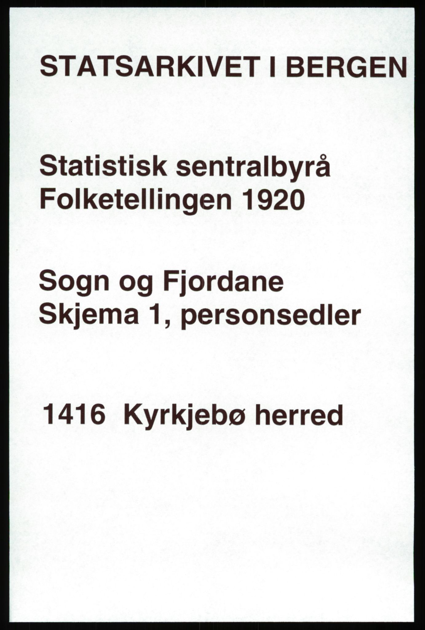 SAB, 1920 census for Kyrkjebø, 1920, p. 731