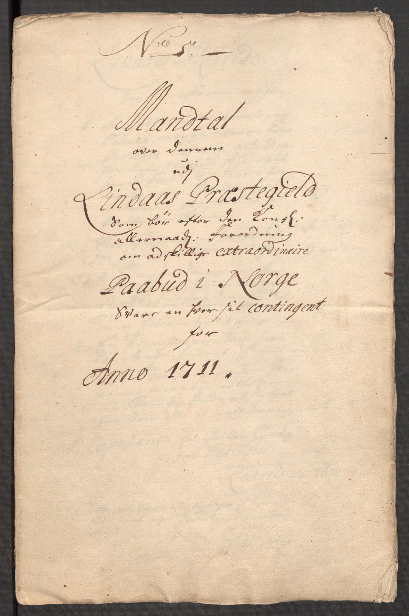 Rentekammeret inntil 1814, Reviderte regnskaper, Fogderegnskap, RA/EA-4092/R51/L3193: Fogderegnskap Nordhordland og Voss, 1711, p. 323