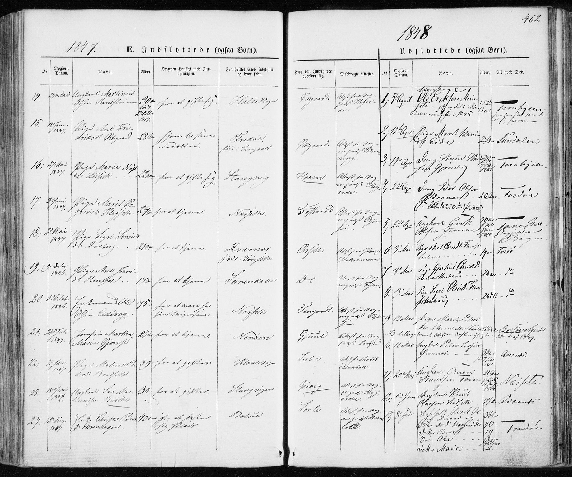 Ministerialprotokoller, klokkerbøker og fødselsregistre - Møre og Romsdal, SAT/A-1454/586/L0984: Parish register (official) no. 586A10, 1844-1856, p. 462