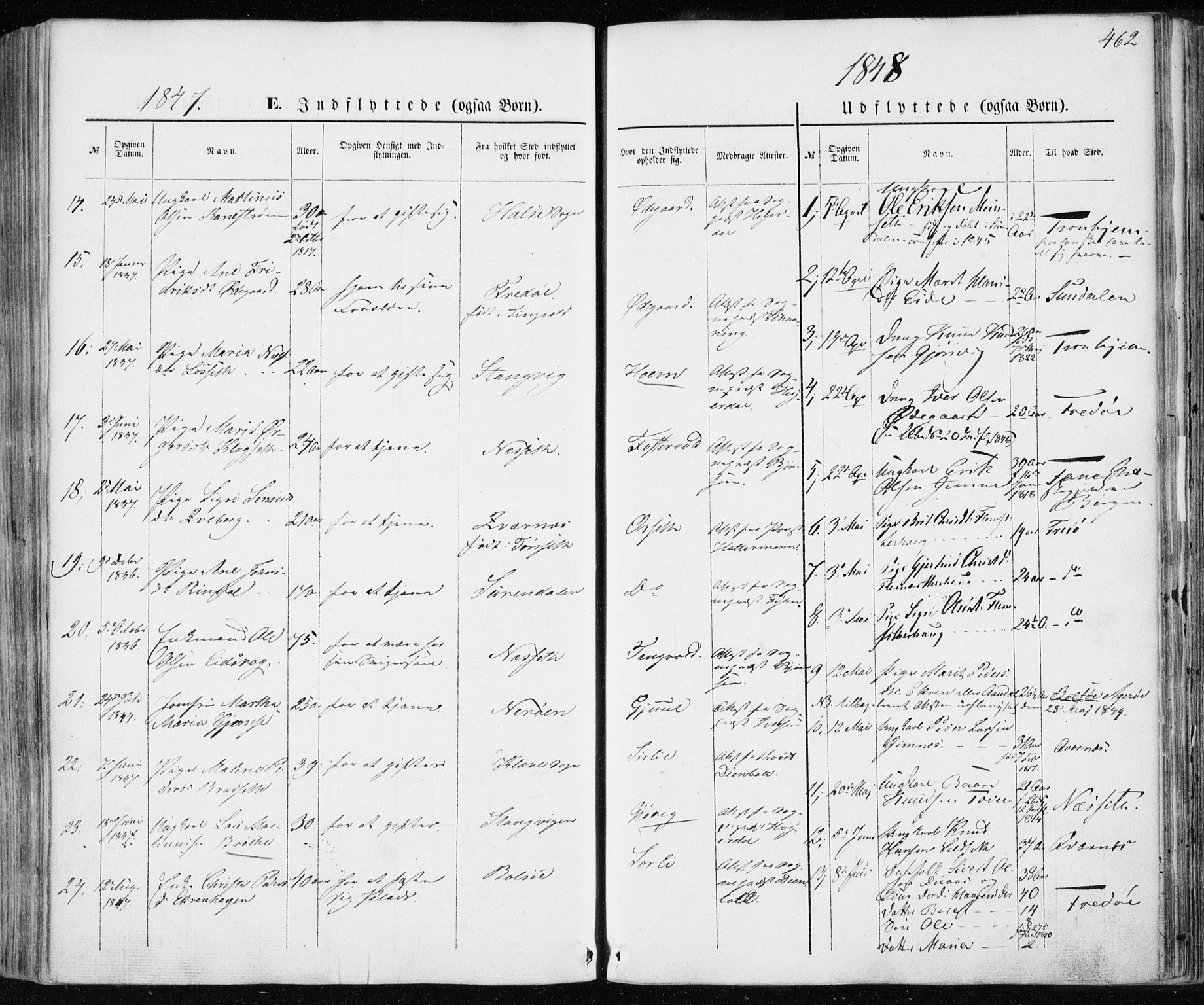 Ministerialprotokoller, klokkerbøker og fødselsregistre - Møre og Romsdal, AV/SAT-A-1454/586/L0984: Parish register (official) no. 586A10, 1844-1856, p. 462