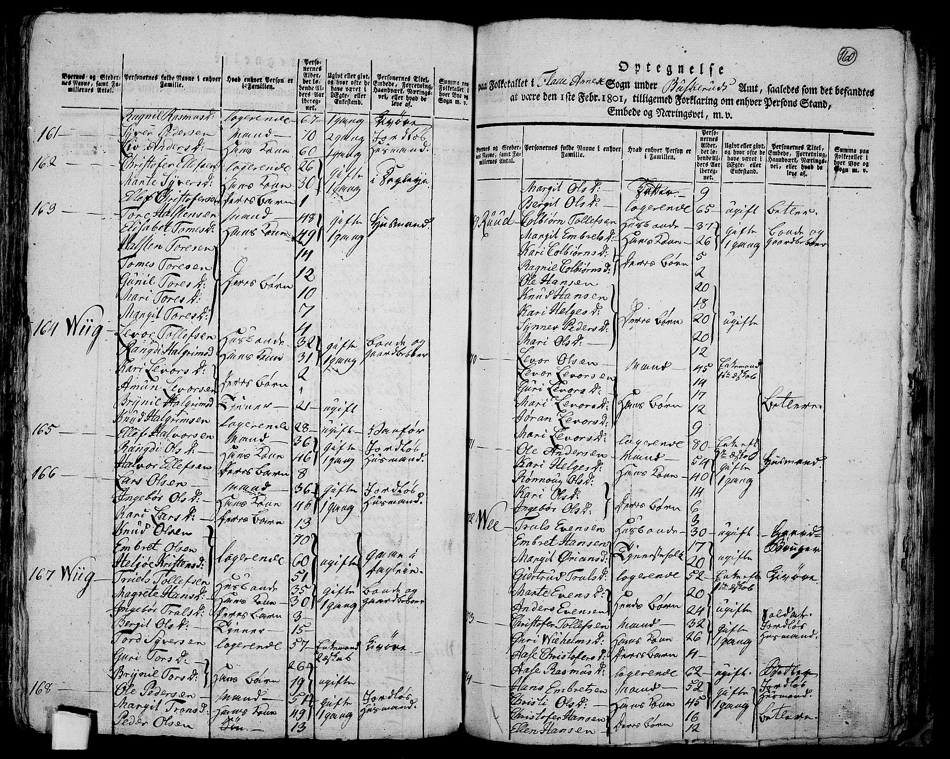 RA, 1801 census for 0616P Nes, 1801, p. 159b-160a