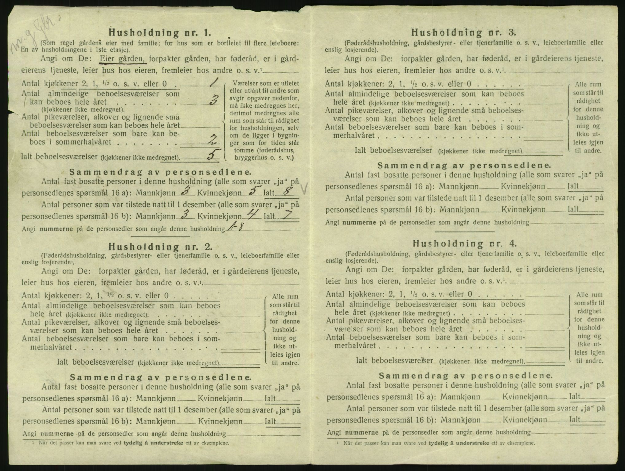 SAKO, 1920 census for Lunde, 1920, p. 44