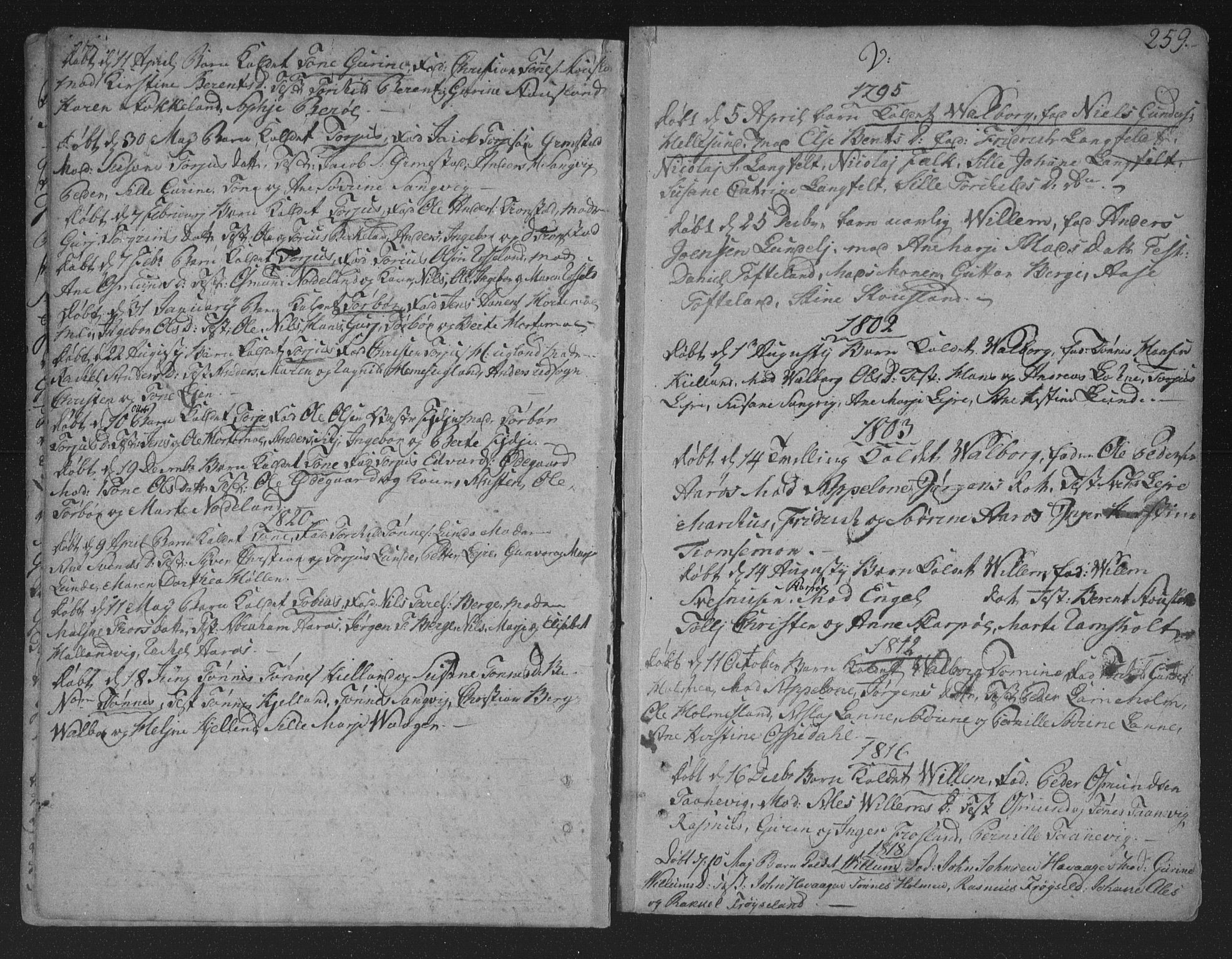 Søgne sokneprestkontor, AV/SAK-1111-0037/F/Fa/Fab/L0005: Parish register (official) no. A 5, 1791-1820, p. 259