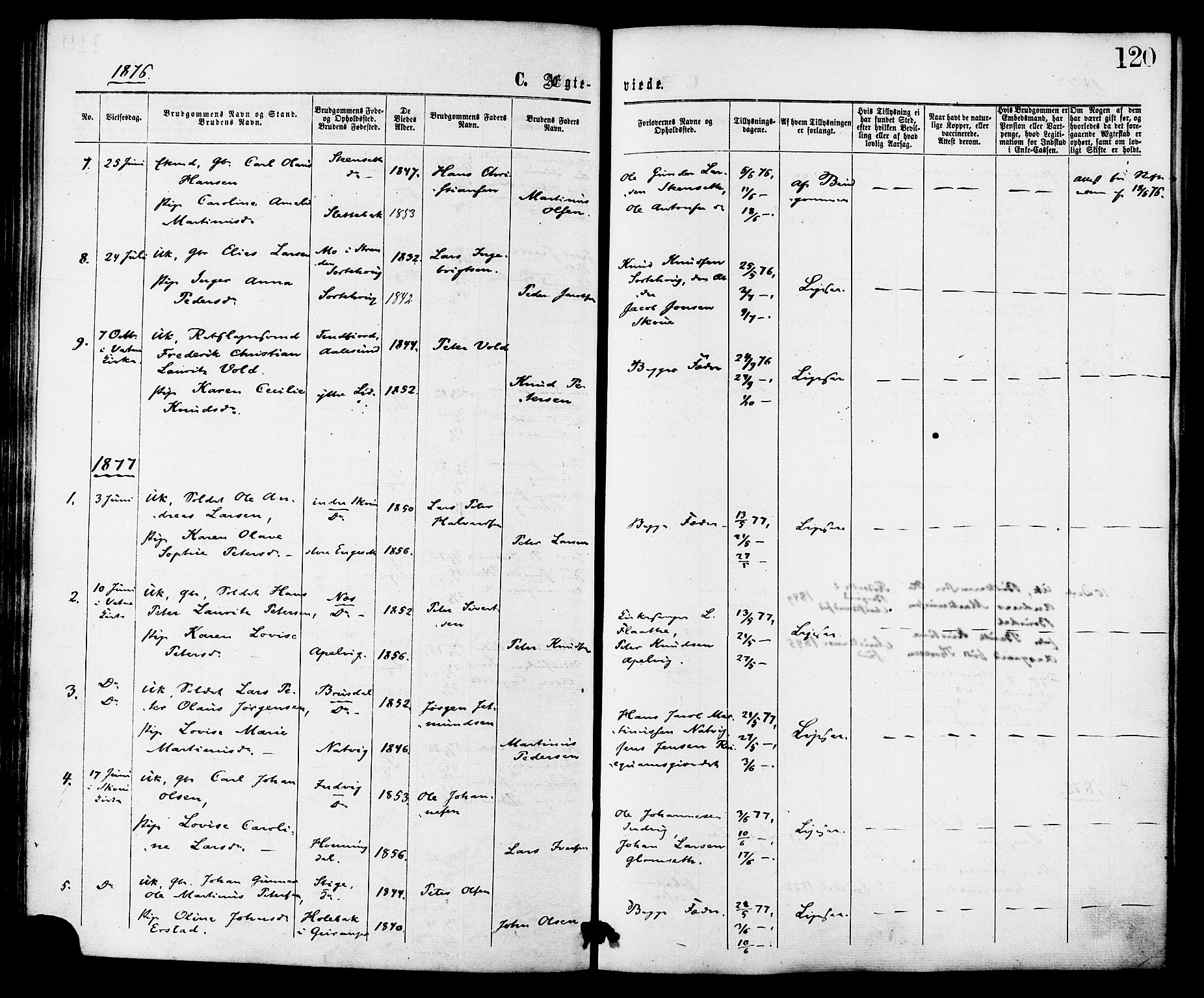 Ministerialprotokoller, klokkerbøker og fødselsregistre - Møre og Romsdal, AV/SAT-A-1454/524/L0355: Parish register (official) no. 524A07, 1864-1879, p. 120