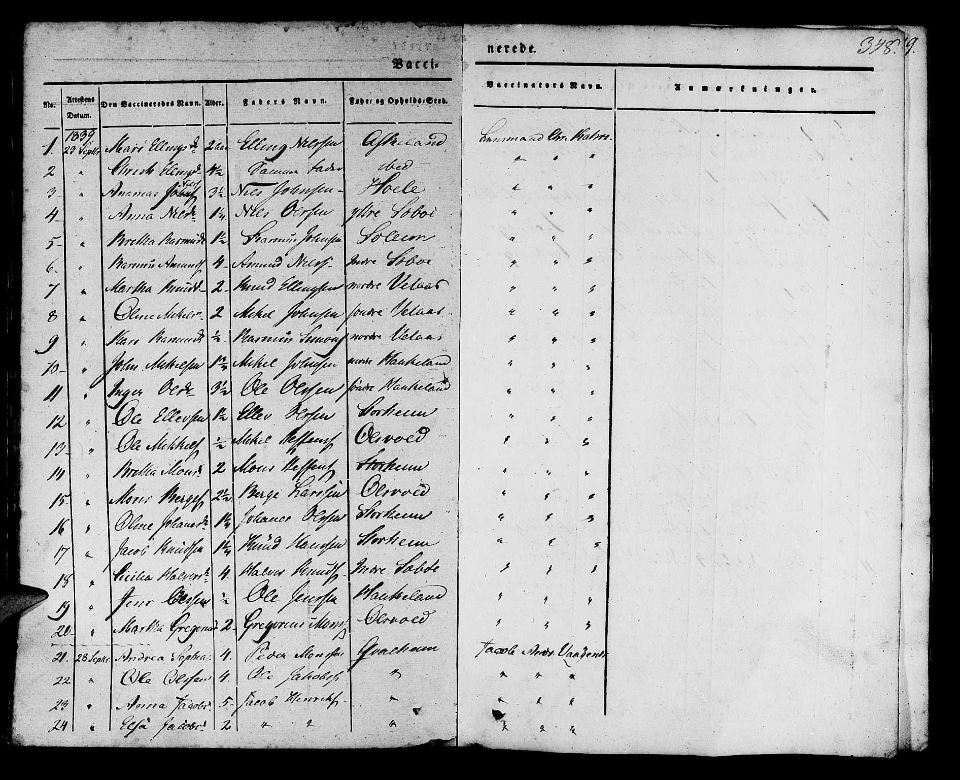 Manger sokneprestembete, AV/SAB-A-76801/H/Haa: Parish register (official) no. A 5, 1839-1848, p. 348
