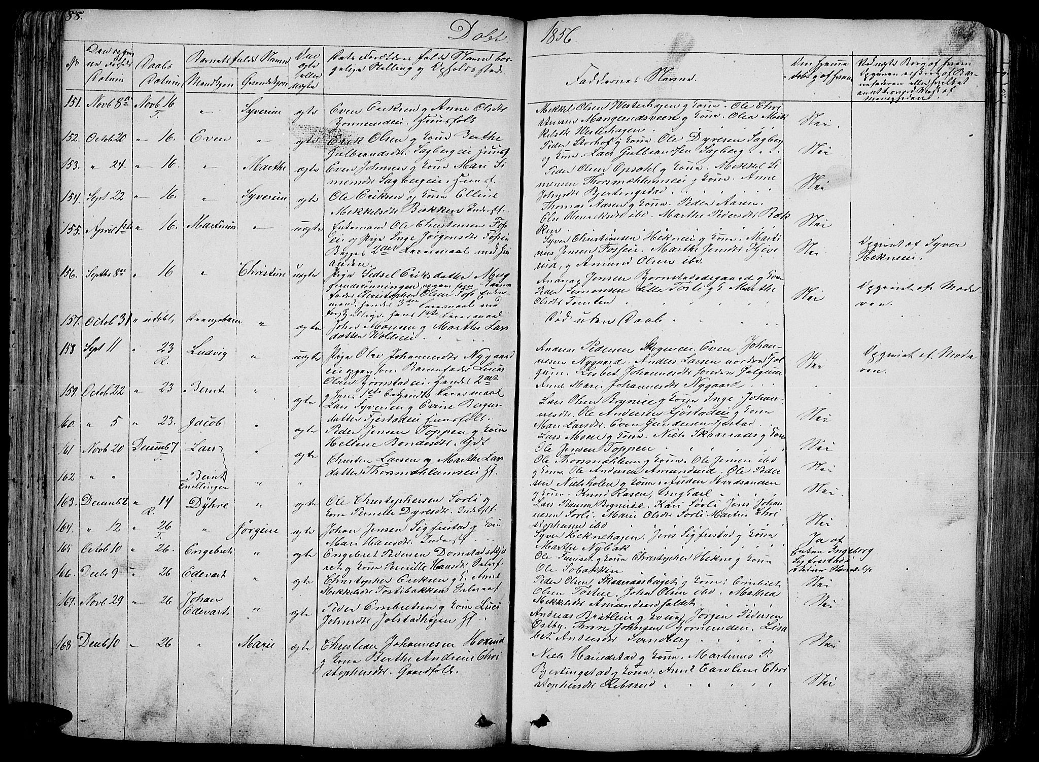 Romedal prestekontor, AV/SAH-PREST-004/L/L0009: Parish register (copy) no. 9, 1846-1866, p. 88