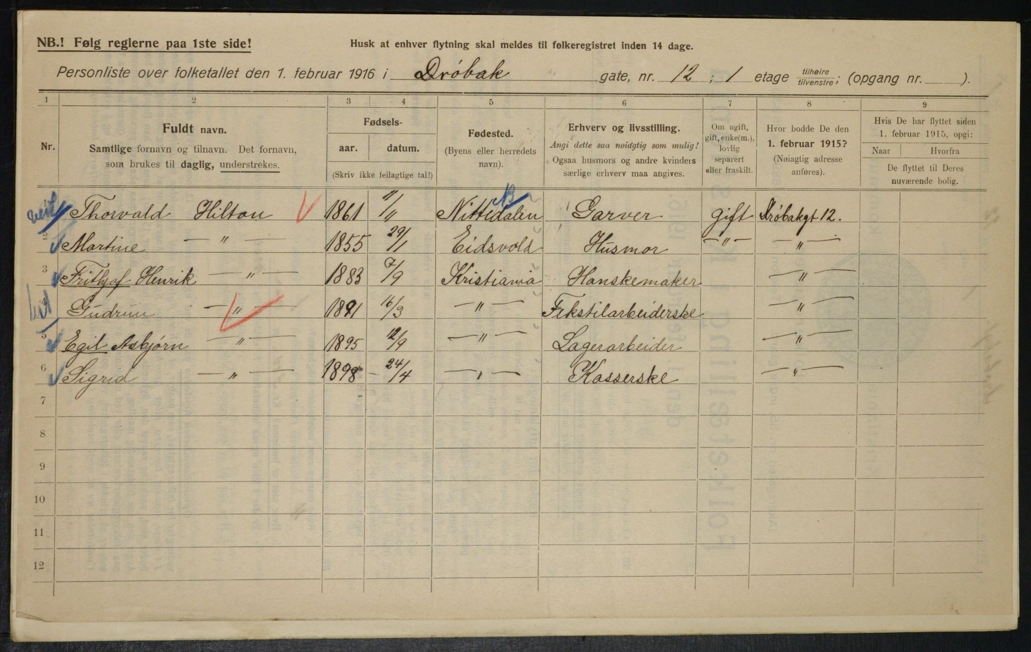 OBA, Municipal Census 1916 for Kristiania, 1916, p. 17504