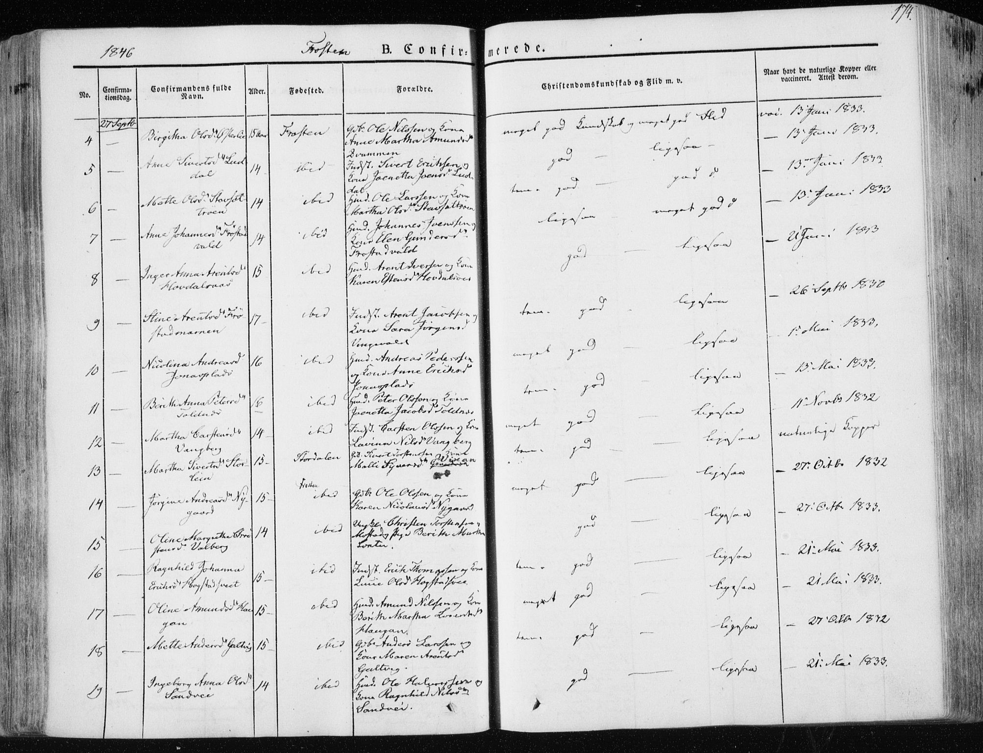 Ministerialprotokoller, klokkerbøker og fødselsregistre - Nord-Trøndelag, SAT/A-1458/713/L0115: Parish register (official) no. 713A06, 1838-1851, p. 174