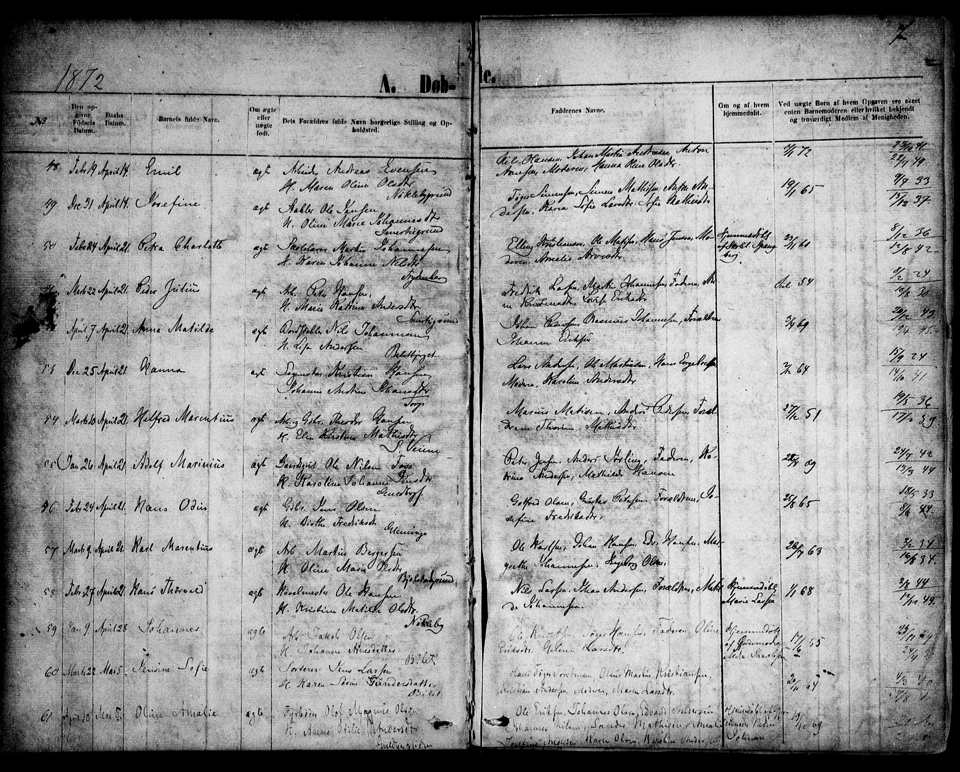 Glemmen prestekontor Kirkebøker, SAO/A-10908/F/Fa/L0009: Parish register (official) no. 9, 1871-1878, p. 7