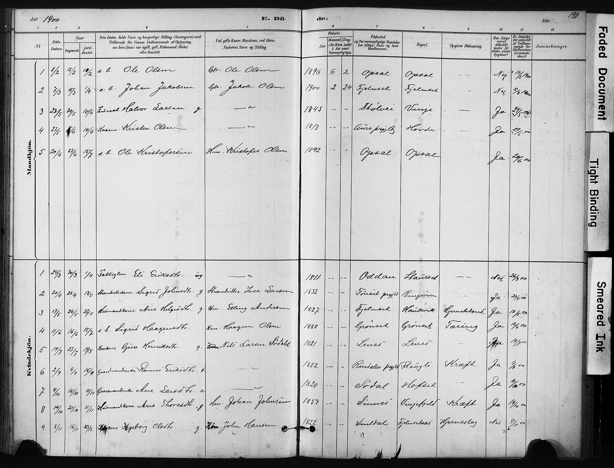 Ministerialprotokoller, klokkerbøker og fødselsregistre - Sør-Trøndelag, SAT/A-1456/631/L0512: Parish register (official) no. 631A01, 1879-1912, p. 190