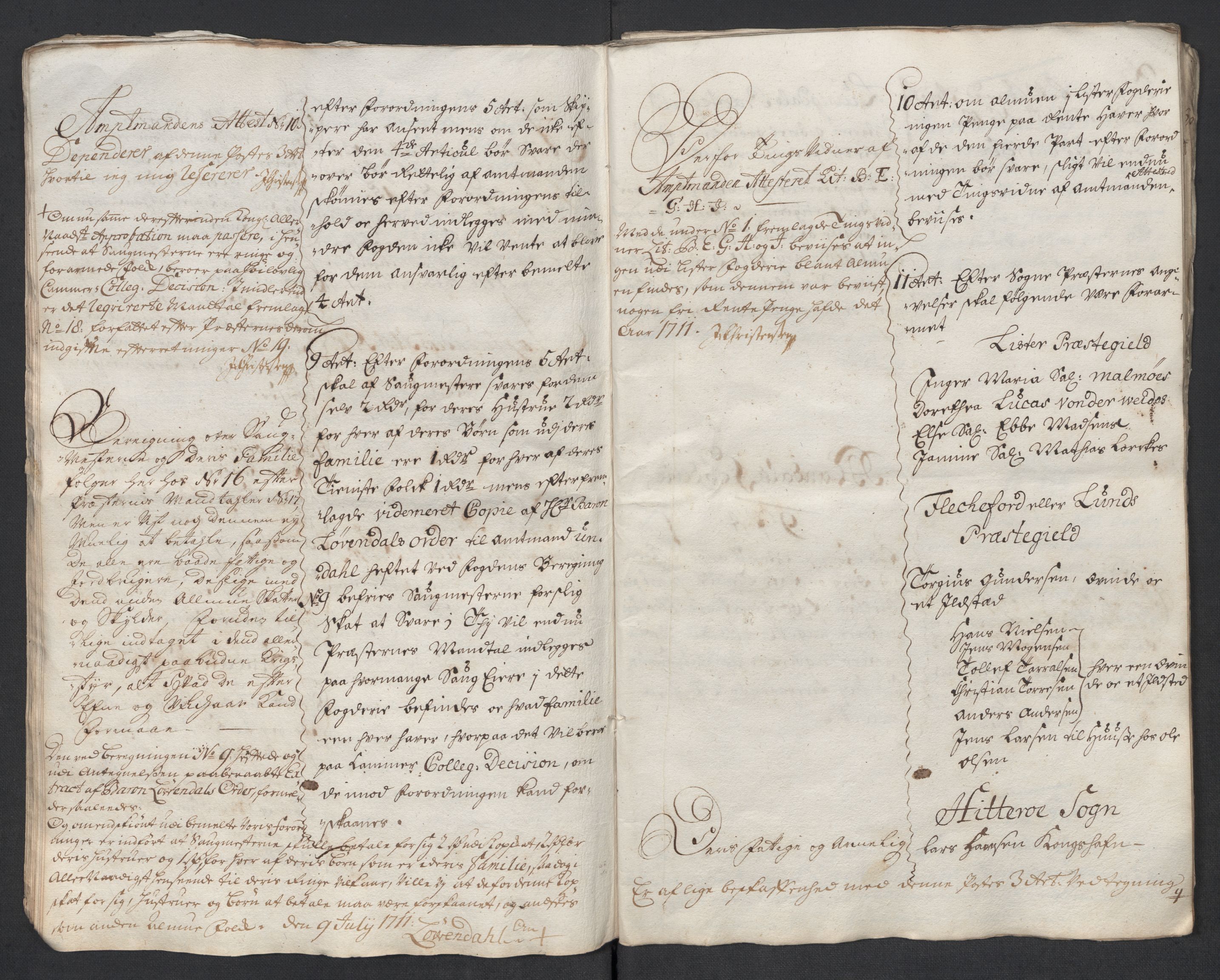 Rentekammeret inntil 1814, Reviderte regnskaper, Fogderegnskap, AV/RA-EA-4092/R43/L2557: Fogderegnskap Lista og Mandal, 1711-1713, p. 14