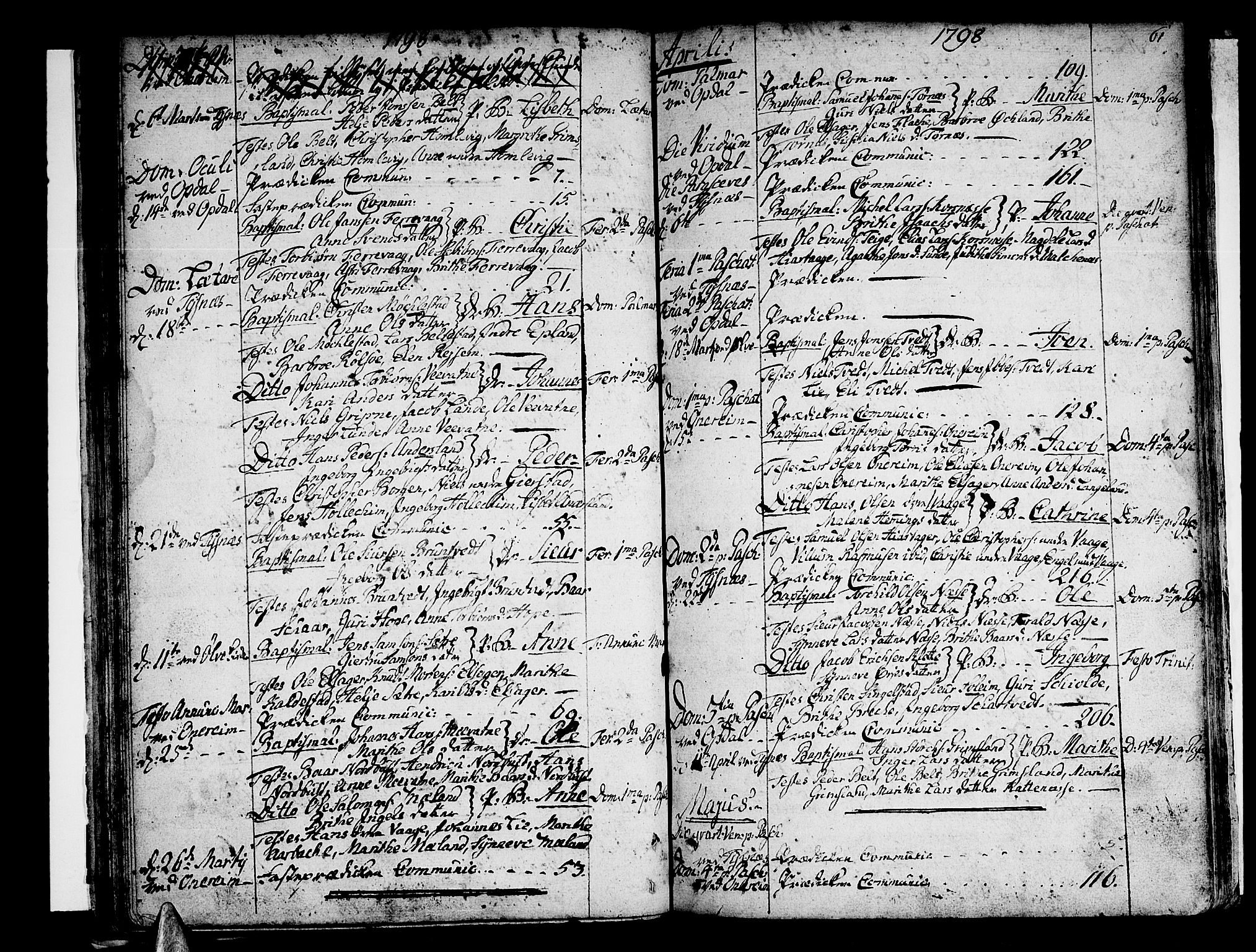 Tysnes sokneprestembete, AV/SAB-A-78601/H/Haa: Parish register (official) no. A 2 /1, 1732-1804, p. 61