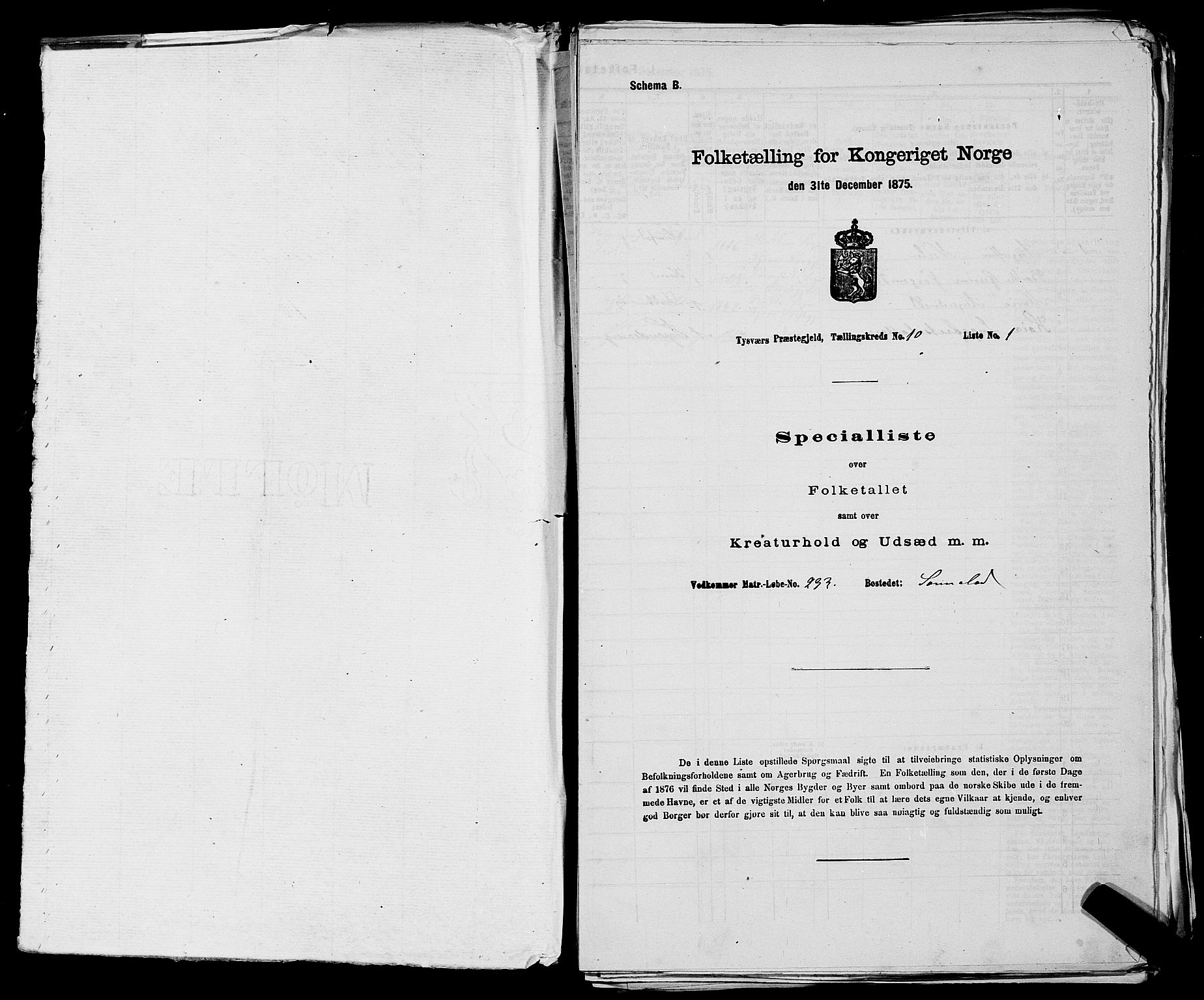 SAST, 1875 census for 1146P Tysvær, 1875, p. 1123