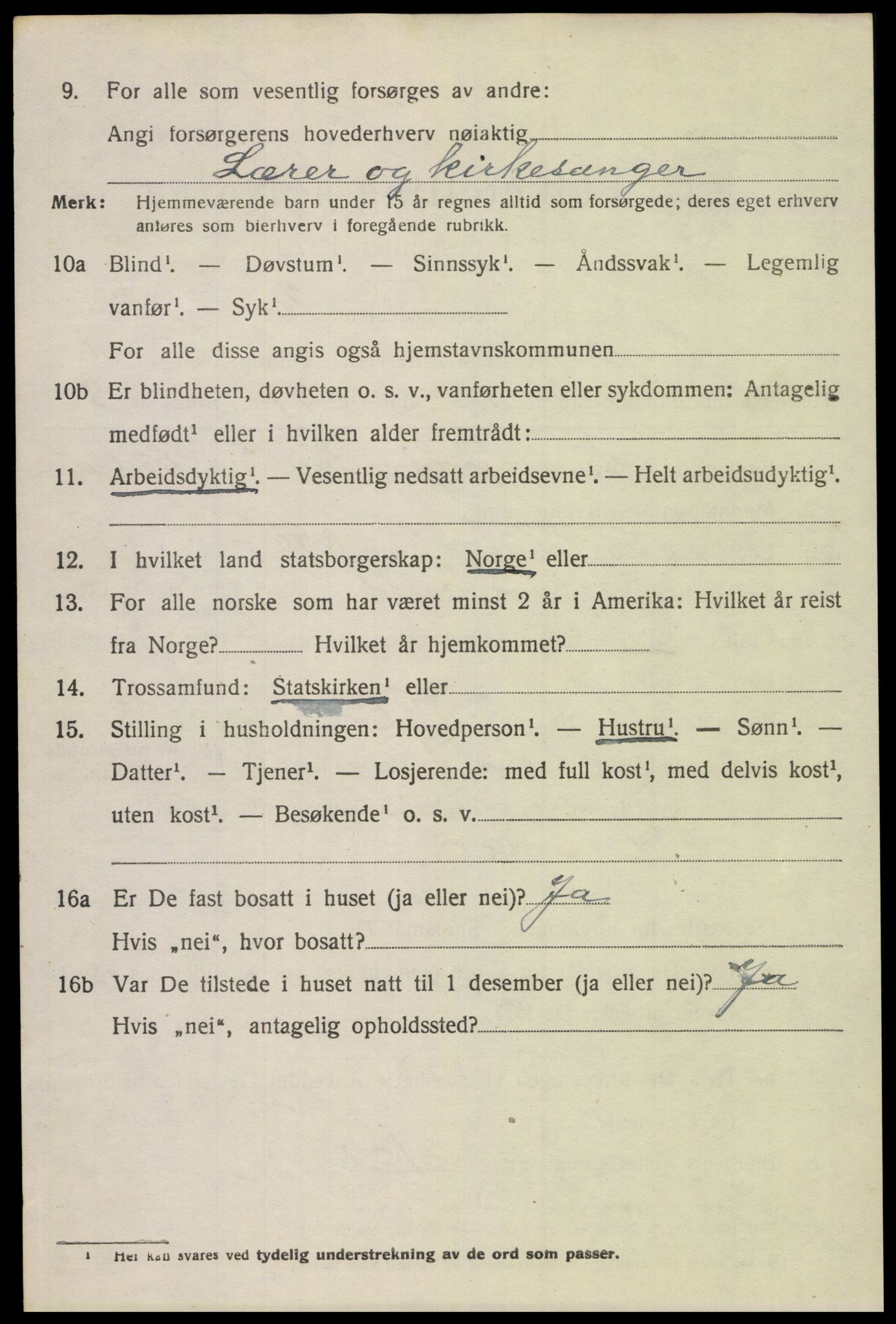 SAK, 1920 census for Gyland, 1920, p. 455