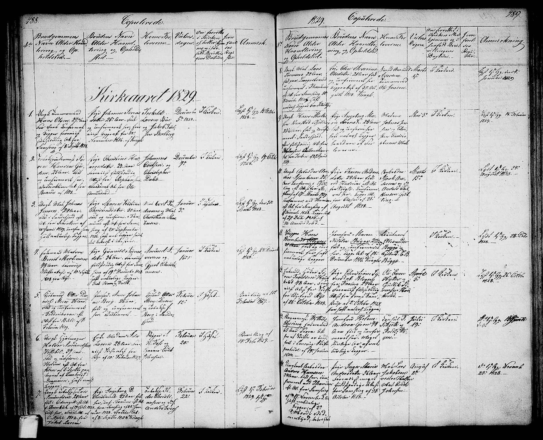 Larvik kirkebøker, SAKO/A-352/G/Ga/L0002: Parish register (copy) no. I 2, 1807-1830, p. 488-489
