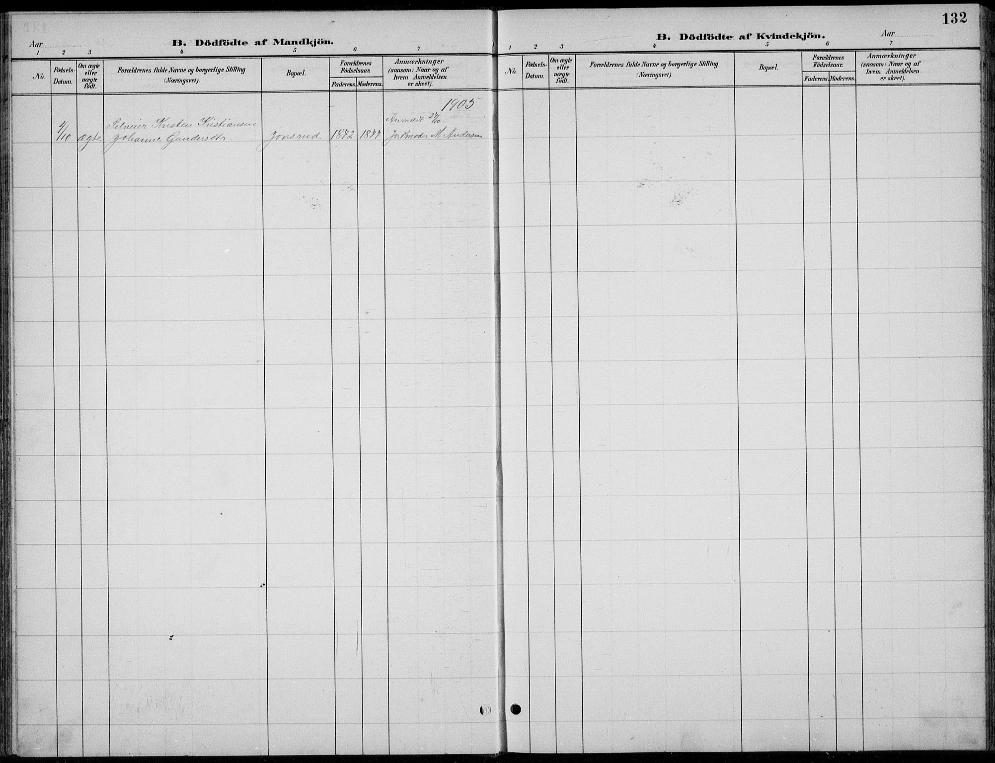 Romedal prestekontor, AV/SAH-PREST-004/L/L0013: Parish register (copy) no. 13, 1896-1937, p. 132