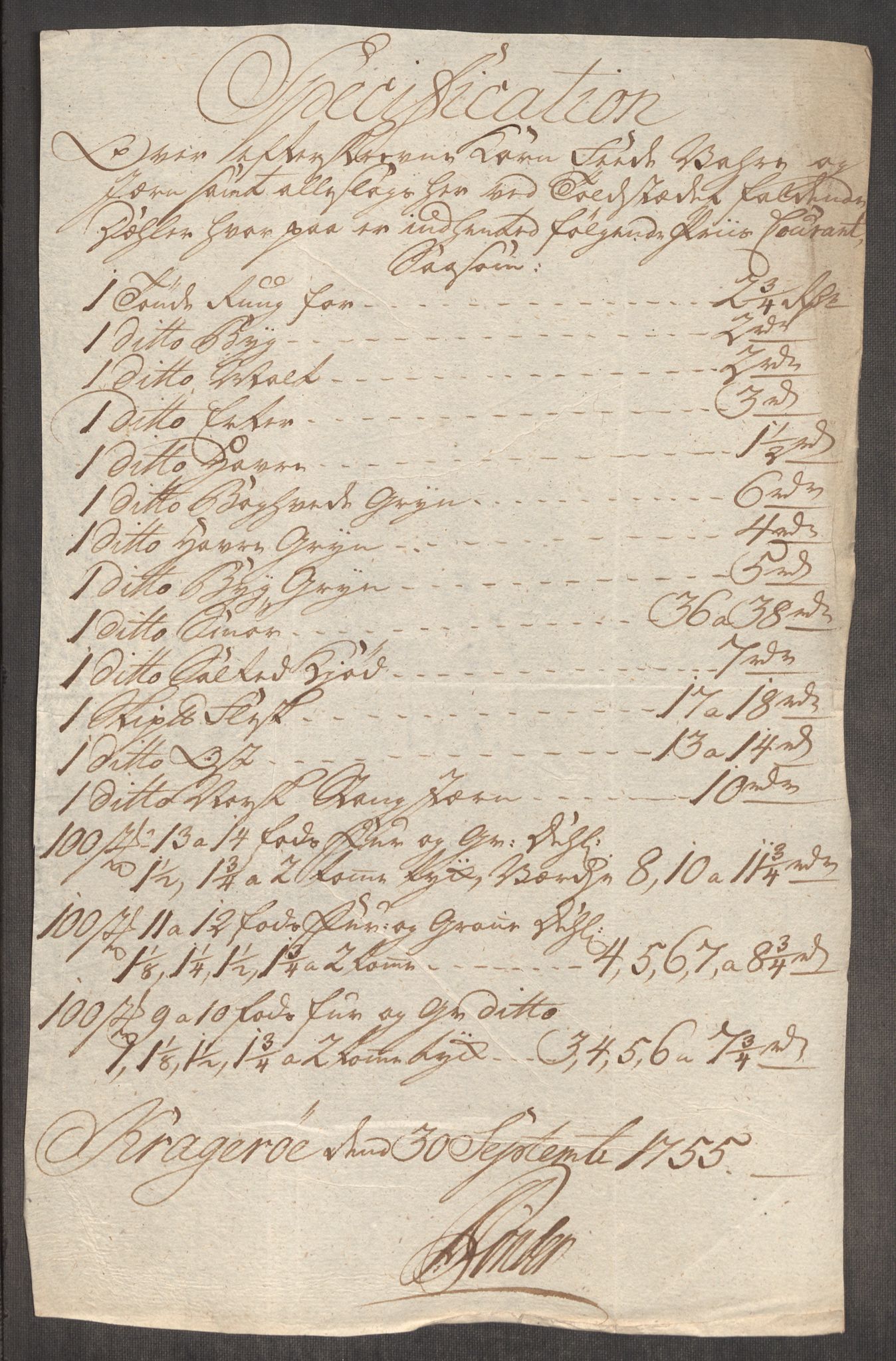 Rentekammeret inntil 1814, Realistisk ordnet avdeling, AV/RA-EA-4070/Oe/L0005: [Ø1]: Priskuranter, 1753-1757, p. 526