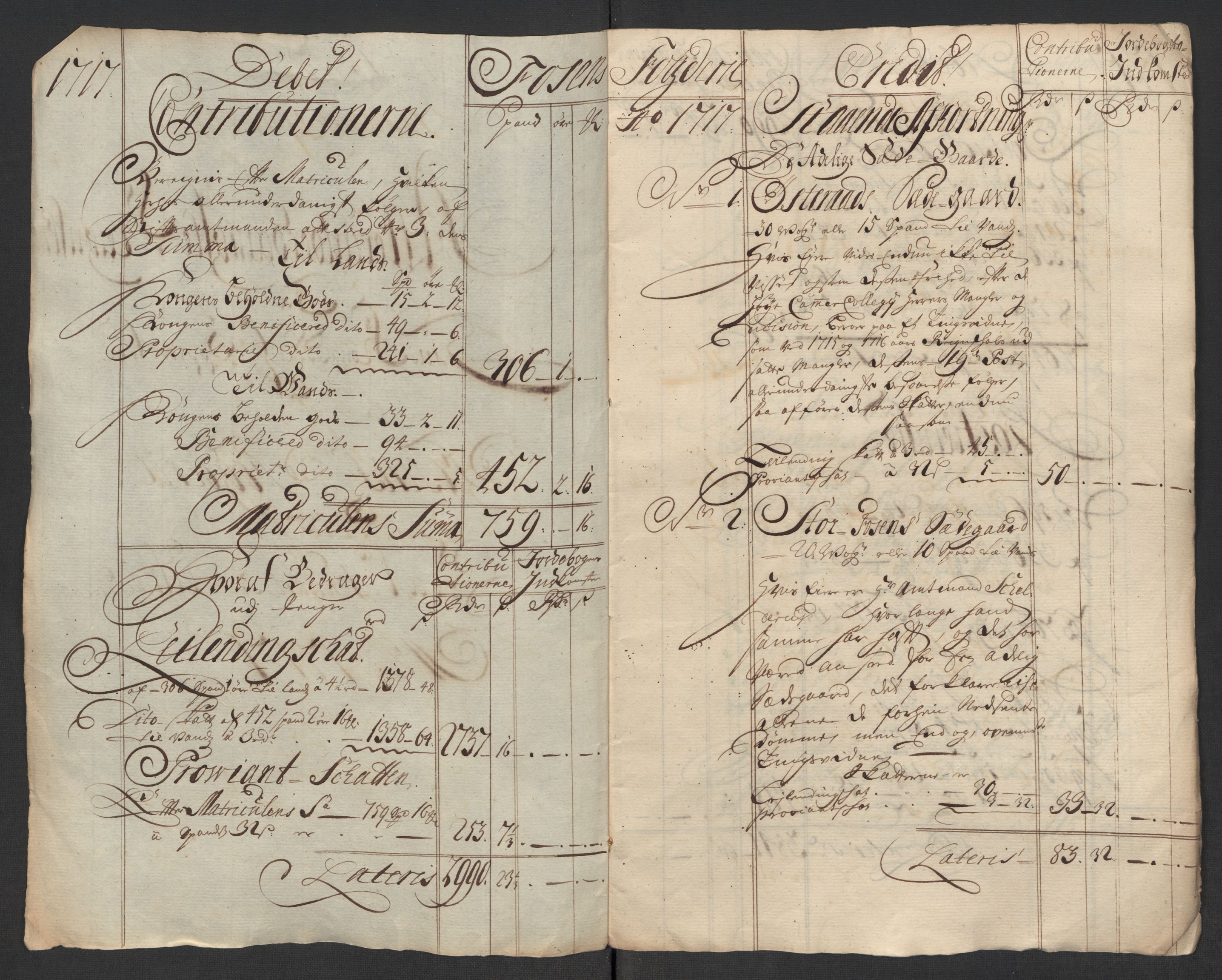 Rentekammeret inntil 1814, Reviderte regnskaper, Fogderegnskap, AV/RA-EA-4092/R57/L3865: Fogderegnskap Fosen, 1717, p. 248