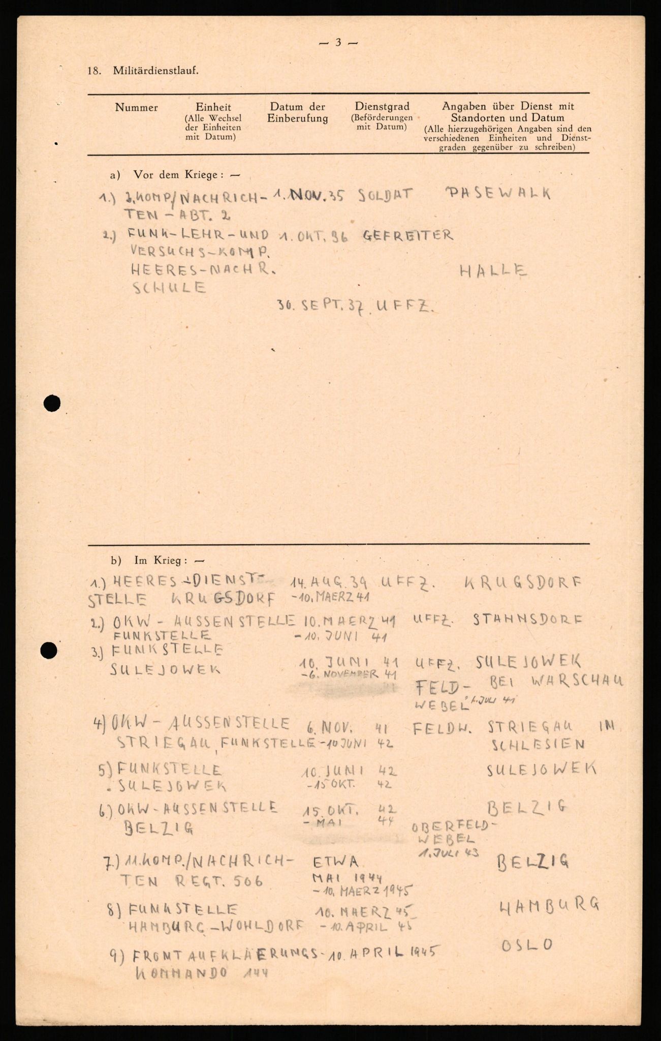 Forsvaret, Forsvarets overkommando II, AV/RA-RAFA-3915/D/Db/L0037: CI Questionaires. Tyske okkupasjonsstyrker i Norge. Tyskere., 1945-1946, p. 491