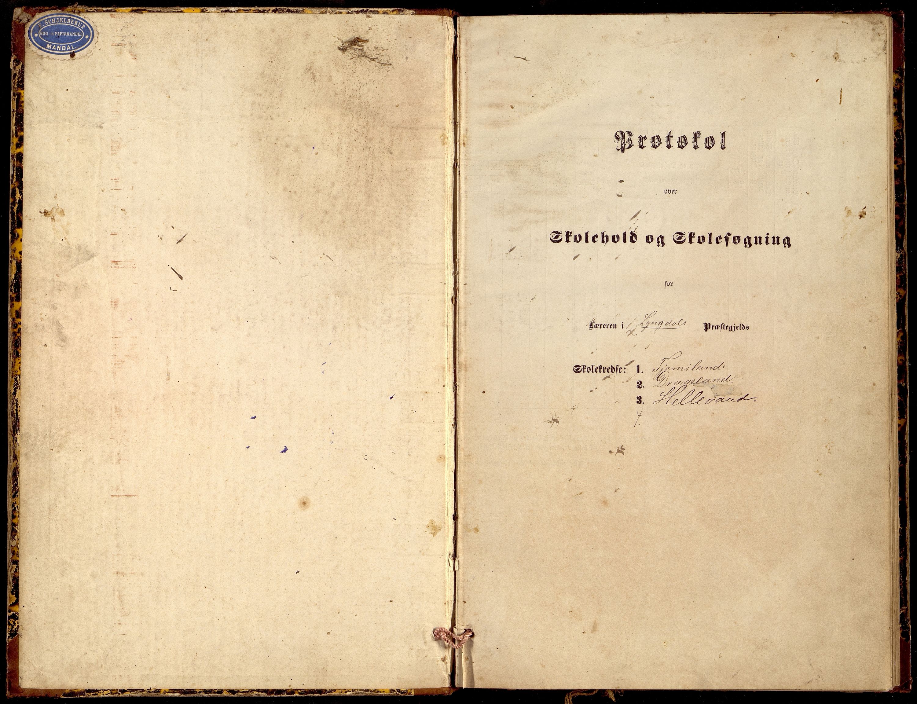 Lyngdal kommune - Tjomsland Skolekrets, ARKSOR/1032LG553/H/L0002: Skoleprotokoll (d), 1869-1886