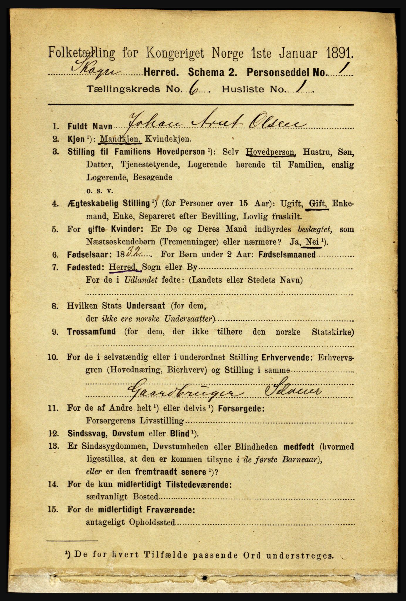 RA, 1891 census for 1719 Skogn, 1891, p. 3460