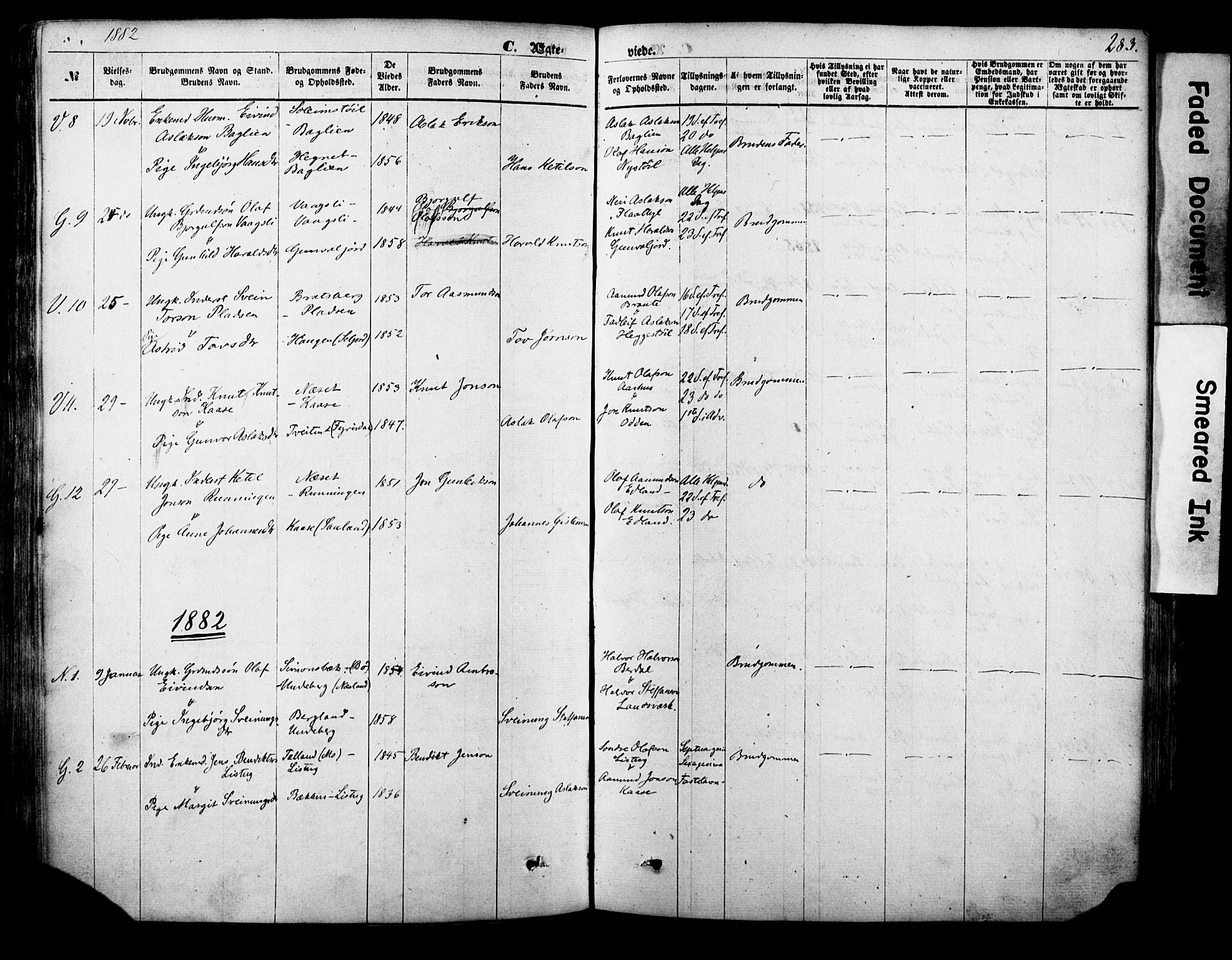 Vinje kirkebøker, SAKO/A-312/F/Fa/L0005: Parish register (official) no. I 5, 1870-1886, p. 283