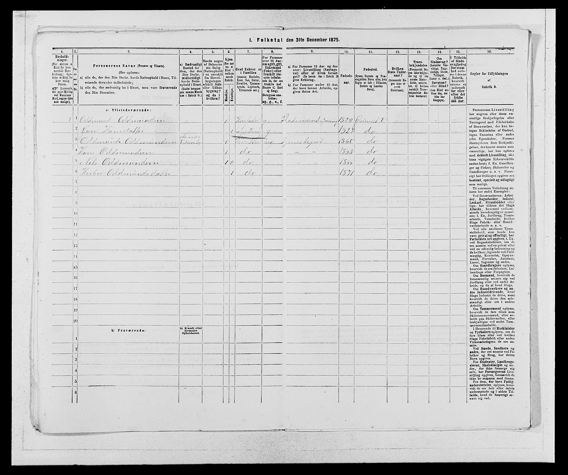 SAB, 1875 census for 1238P Vikør, 1875, p. 861