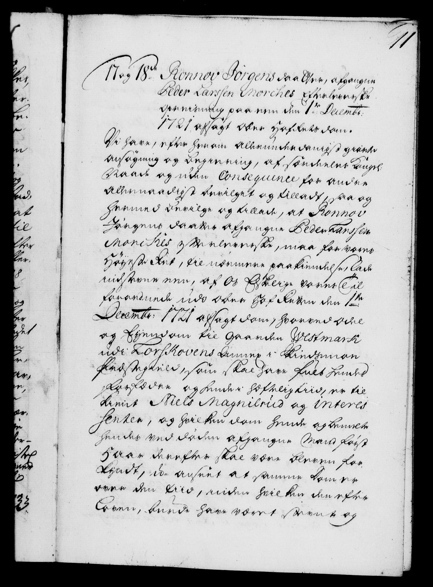 Danske Kanselli 1572-1799, AV/RA-EA-3023/F/Fc/Fca/Fcaa/L0028: Norske registre, 1733-1734, p. 11a