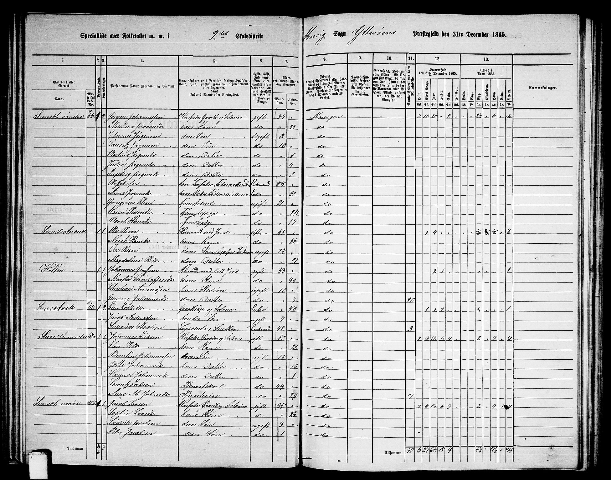 RA, 1865 census for Ytterøy, 1865, p. 89