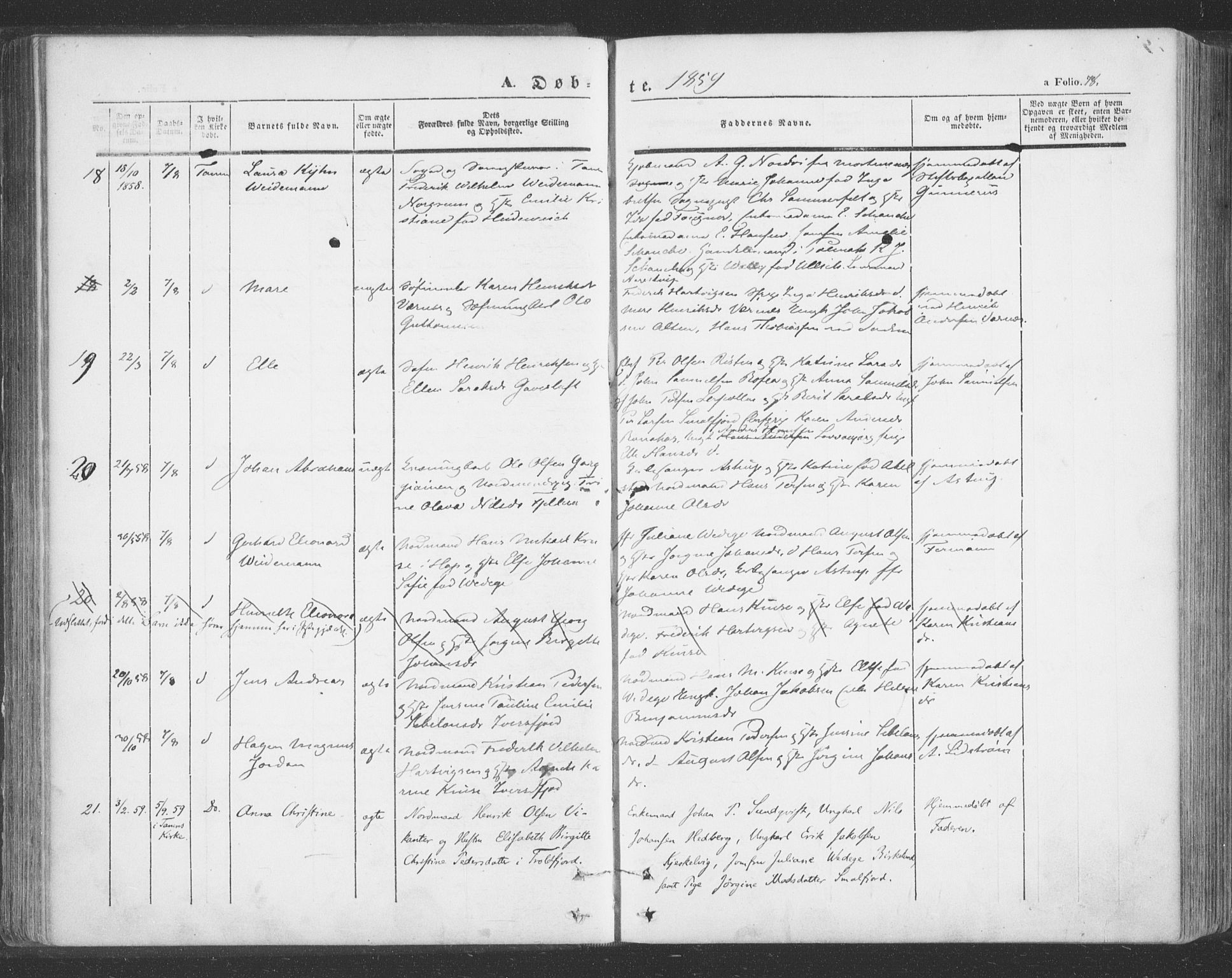 Tana sokneprestkontor, SATØ/S-1334/H/Ha/L0001kirke: Parish register (official) no. 1, 1846-1861, p. 78