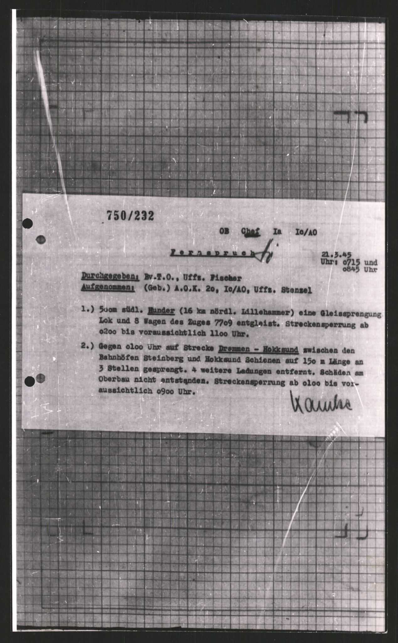 Forsvarets Overkommando. 2 kontor. Arkiv 11.4. Spredte tyske arkivsaker, AV/RA-RAFA-7031/D/Dar/Dara/L0008: Krigsdagbøker for 20. Gebirgs-Armee-Oberkommando (AOK 20), 1945, p. 595