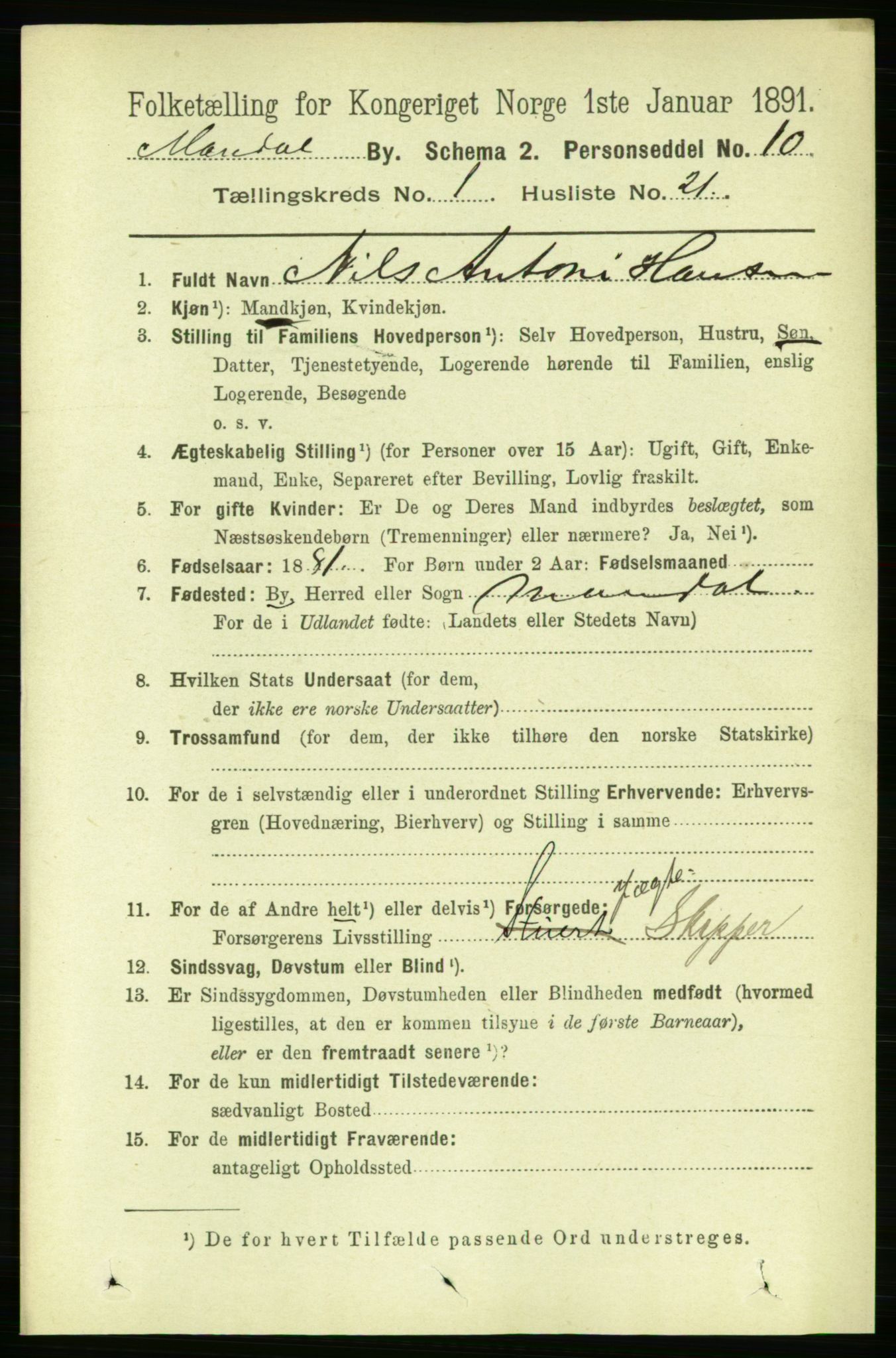 RA, 1891 census for 1002 Mandal, 1891, p. 1497