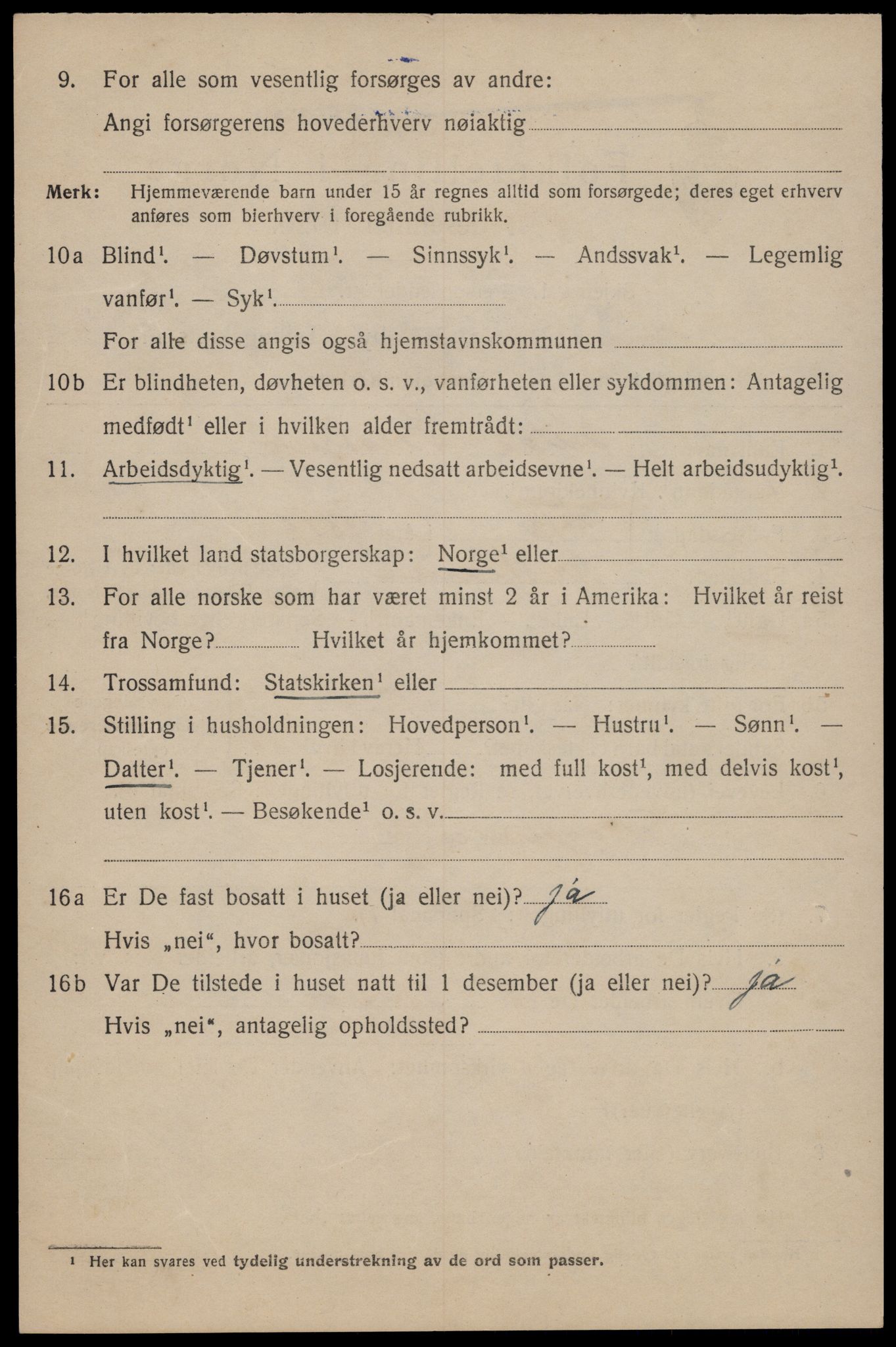 SAT, 1920 census for Trondheim, 1920, p. 45257