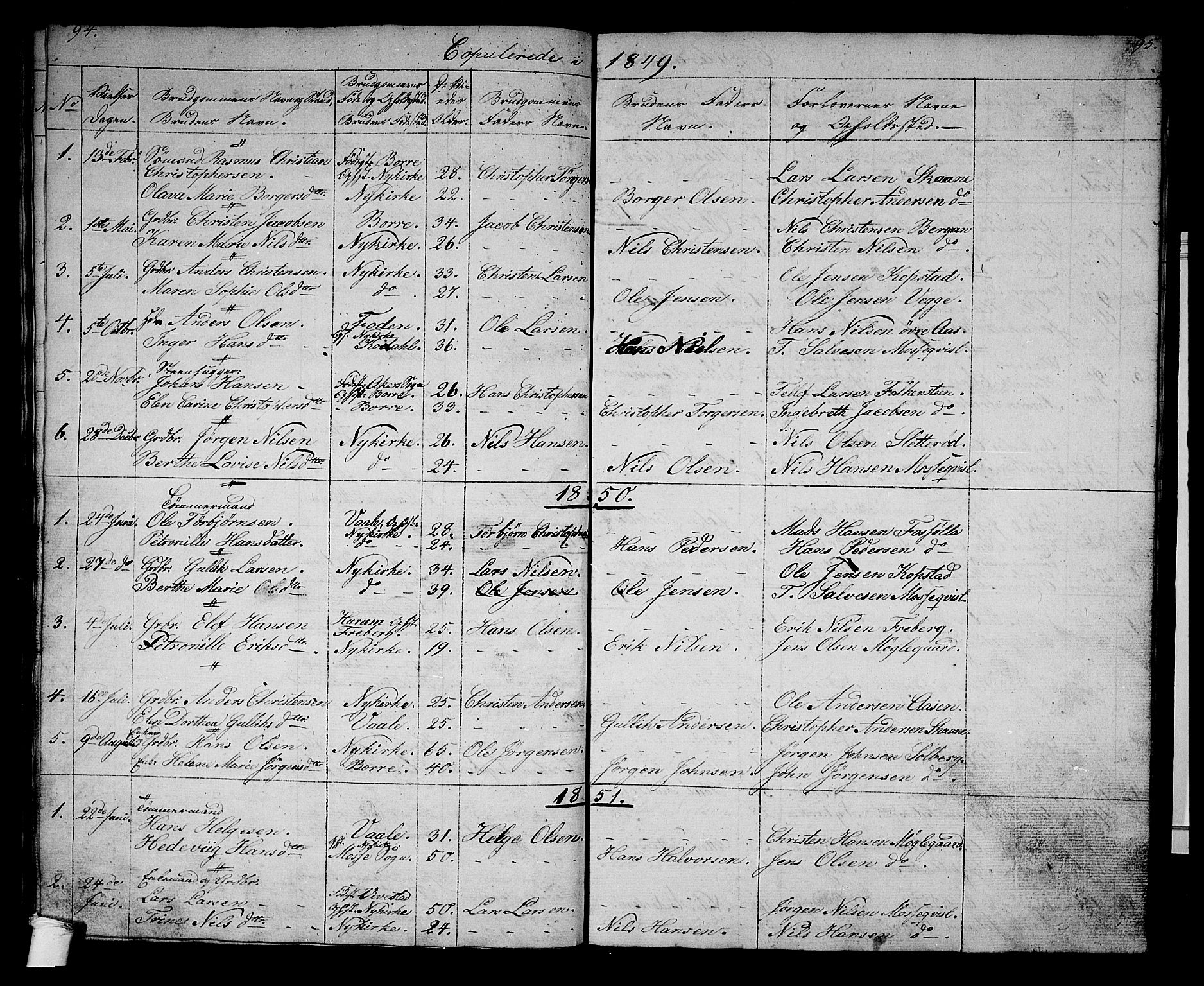 Borre kirkebøker, AV/SAKO-A-338/G/Gb/L0001: Parish register (copy) no. II 1, 1842-1877, p. 94-95