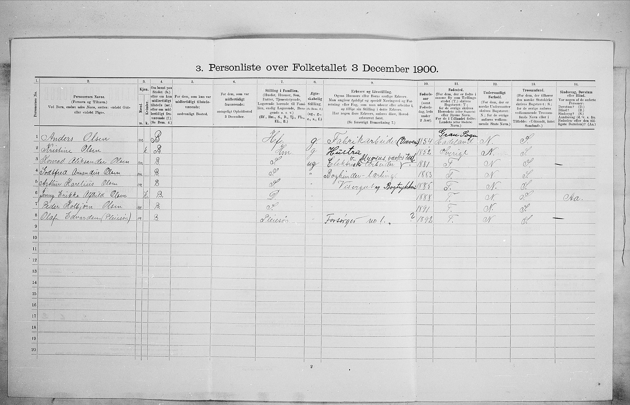SAO, 1900 census for Kristiania, 1900, p. 63524