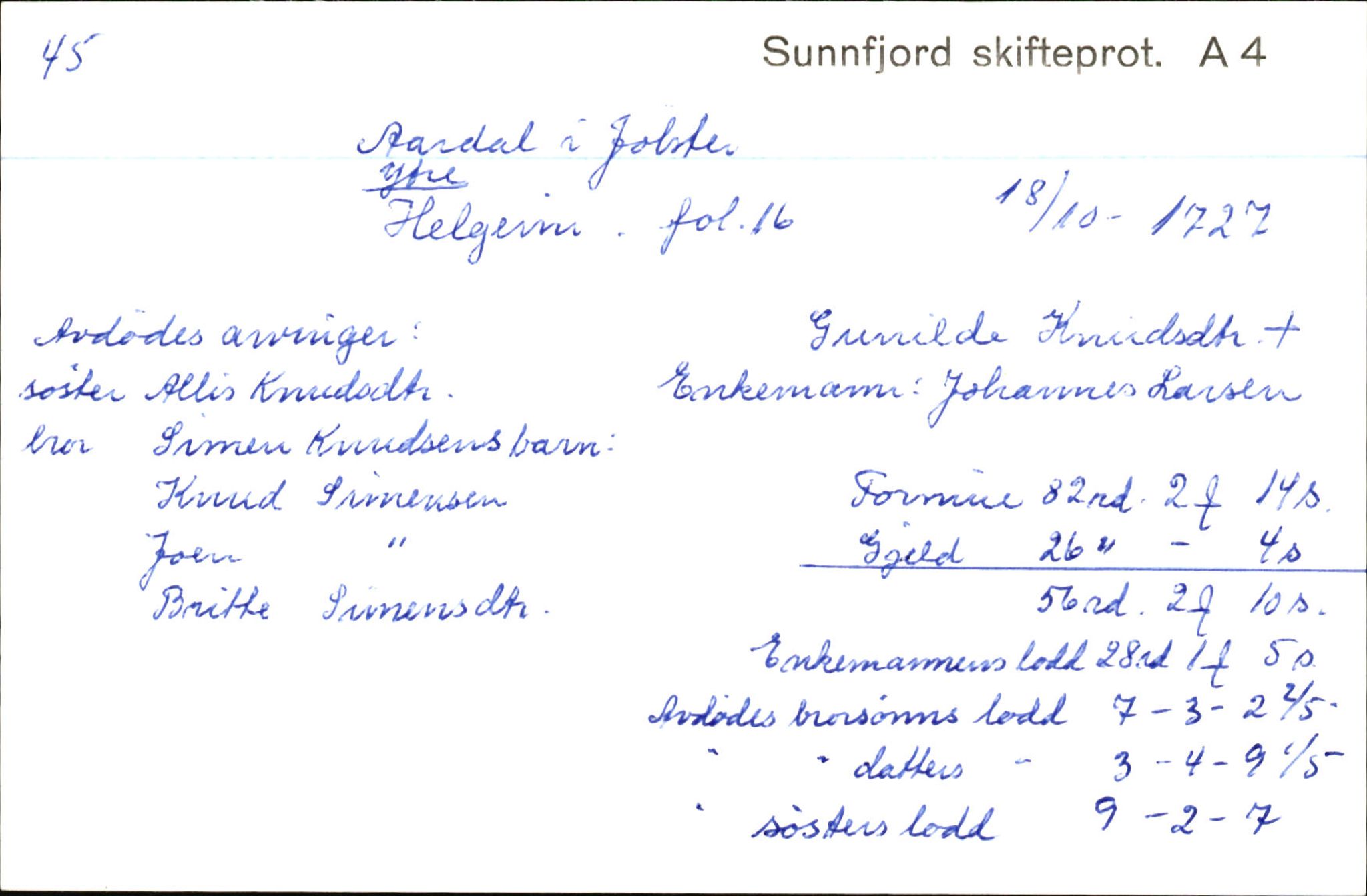 Skiftekort ved Statsarkivet i Bergen, SAB/SKIFTEKORT/003/L0003: Skifteprotokoll nr. 4-5, 1737-1751, p. 406