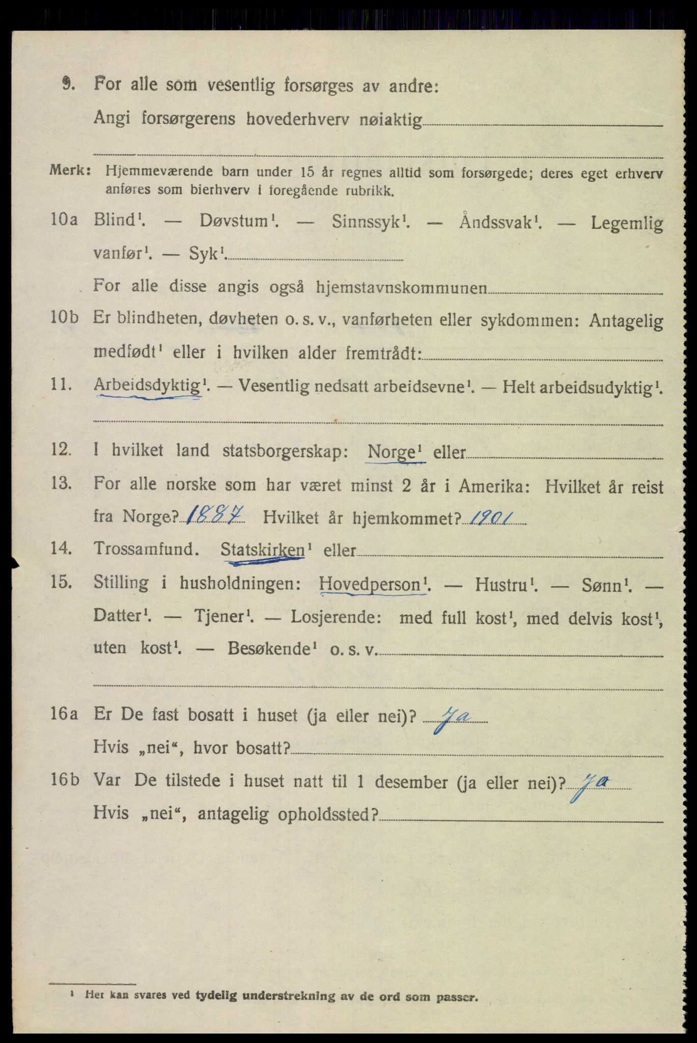 SAK, 1920 census for Øvre Sirdal, 1920, p. 1660