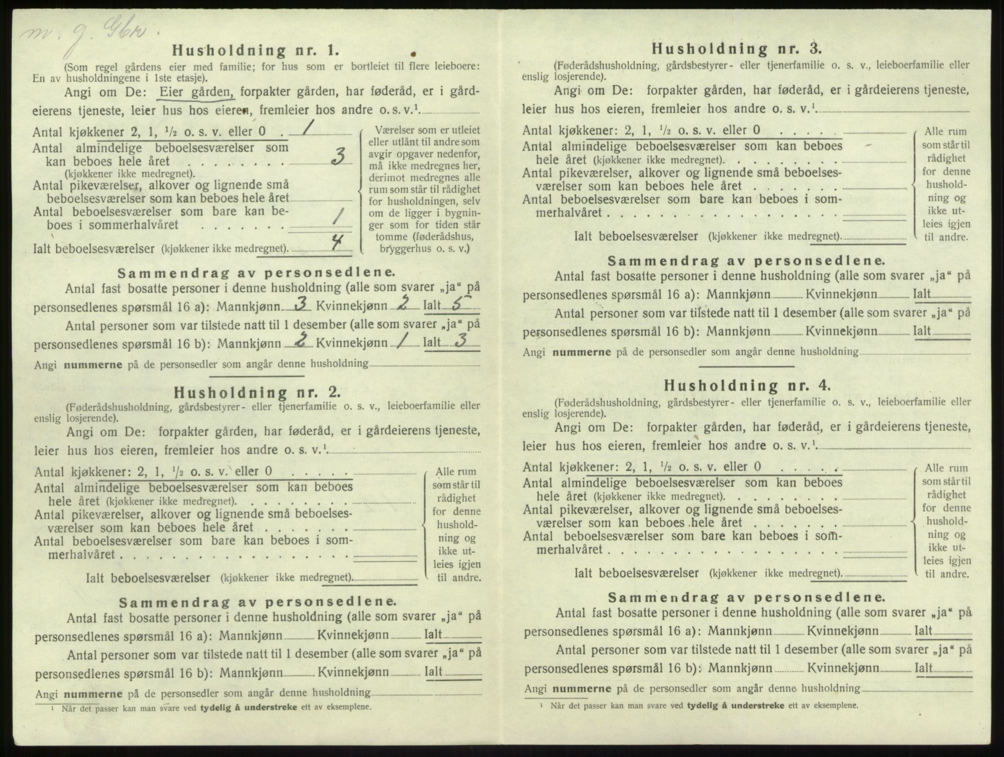 SAB, 1920 census for Brekke, 1920, p. 189