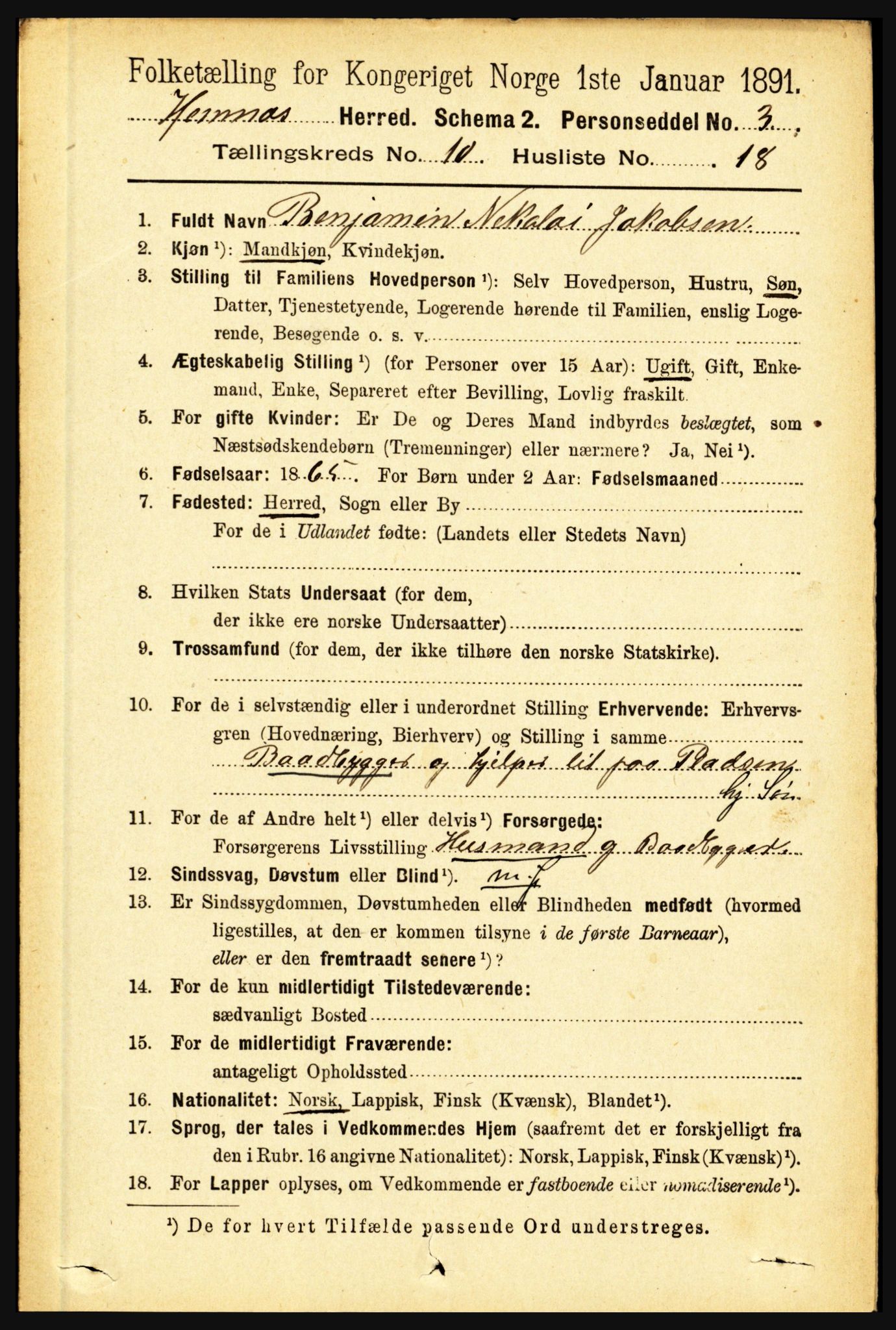 RA, 1891 census for 1832 Hemnes, 1891, p. 4935