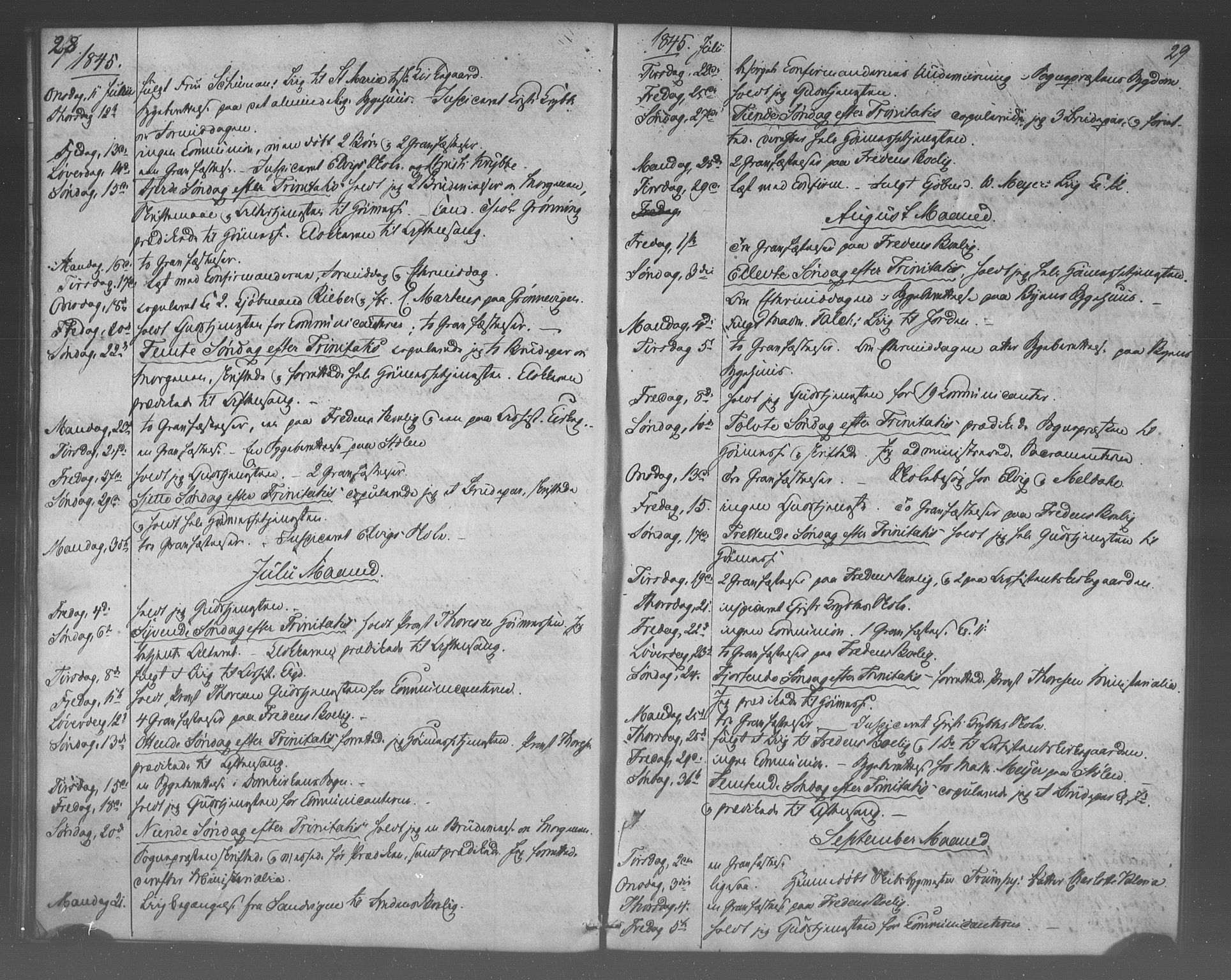 Korskirken sokneprestembete, SAB/A-76101/H/Haa/L0067: Curate's parish register no. A 2, 1844-1854, p. 28-29