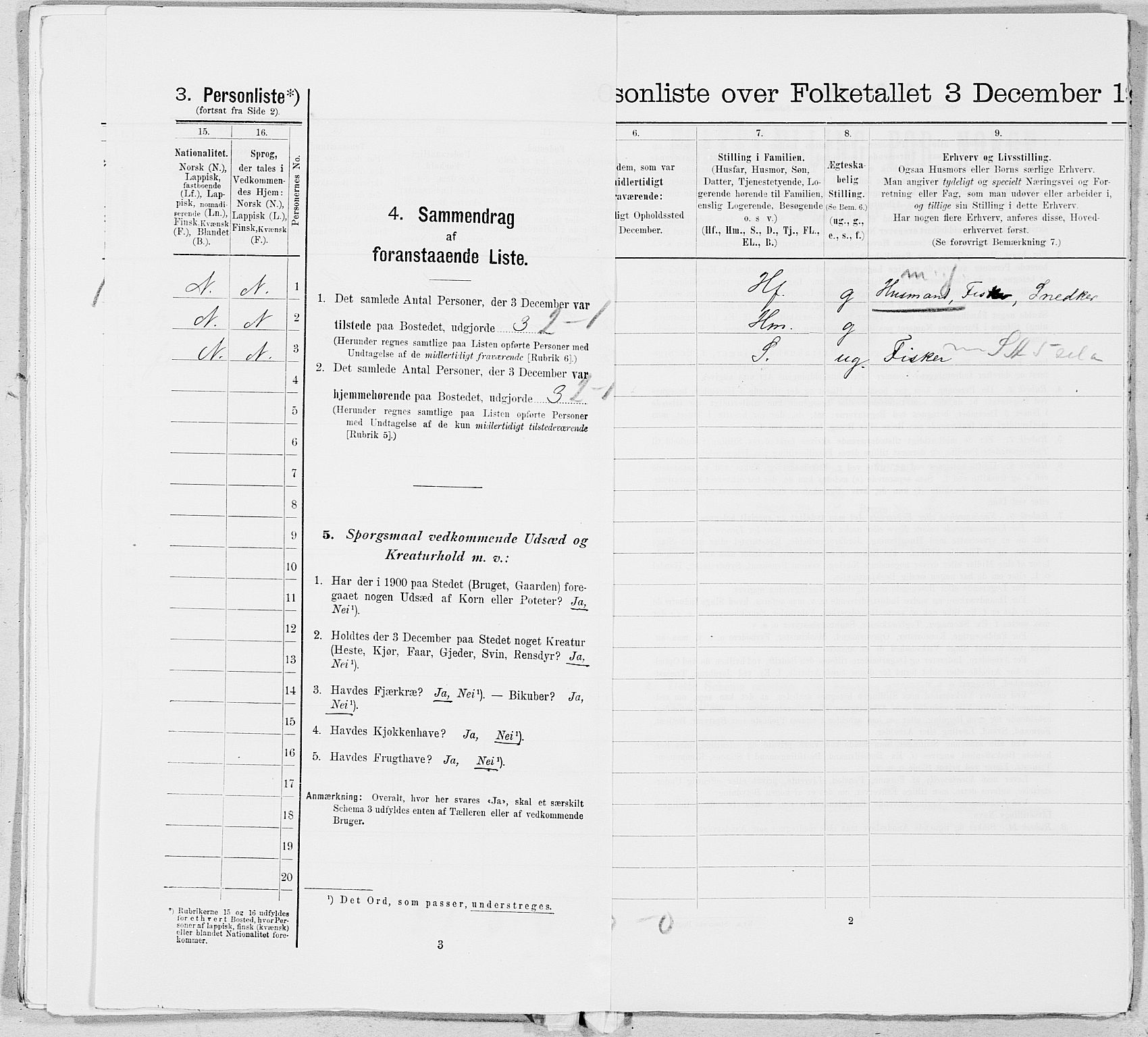 SAT, 1900 census for Alstahaug, 1900, p. 823