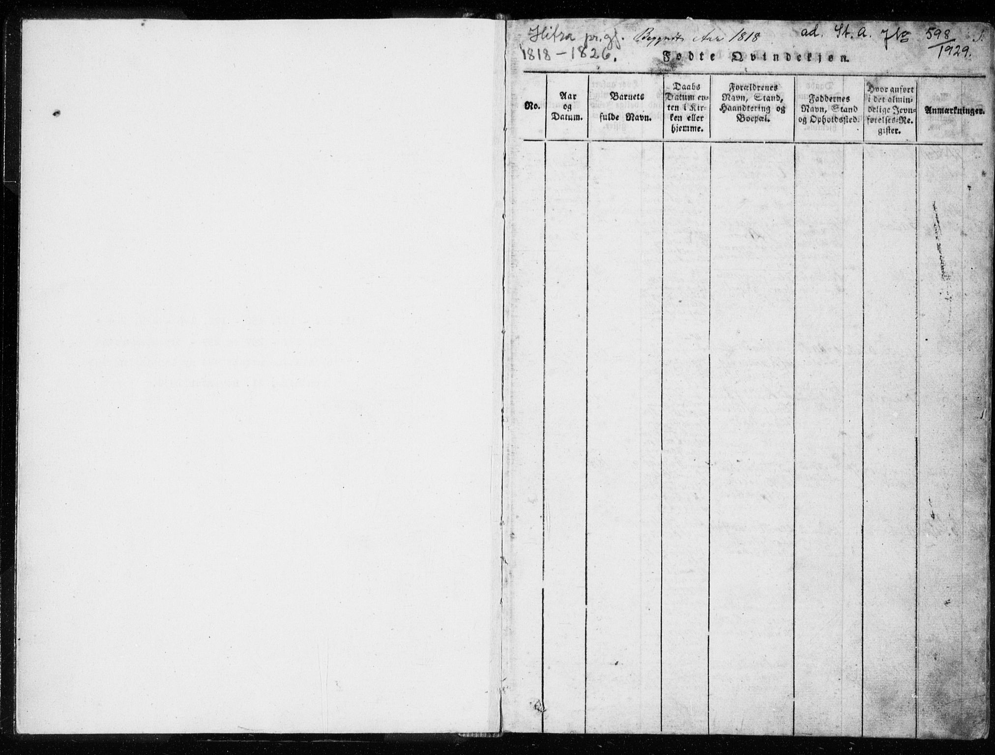 Ministerialprotokoller, klokkerbøker og fødselsregistre - Sør-Trøndelag, SAT/A-1456/634/L0527: Parish register (official) no. 634A03, 1818-1826, p. 1