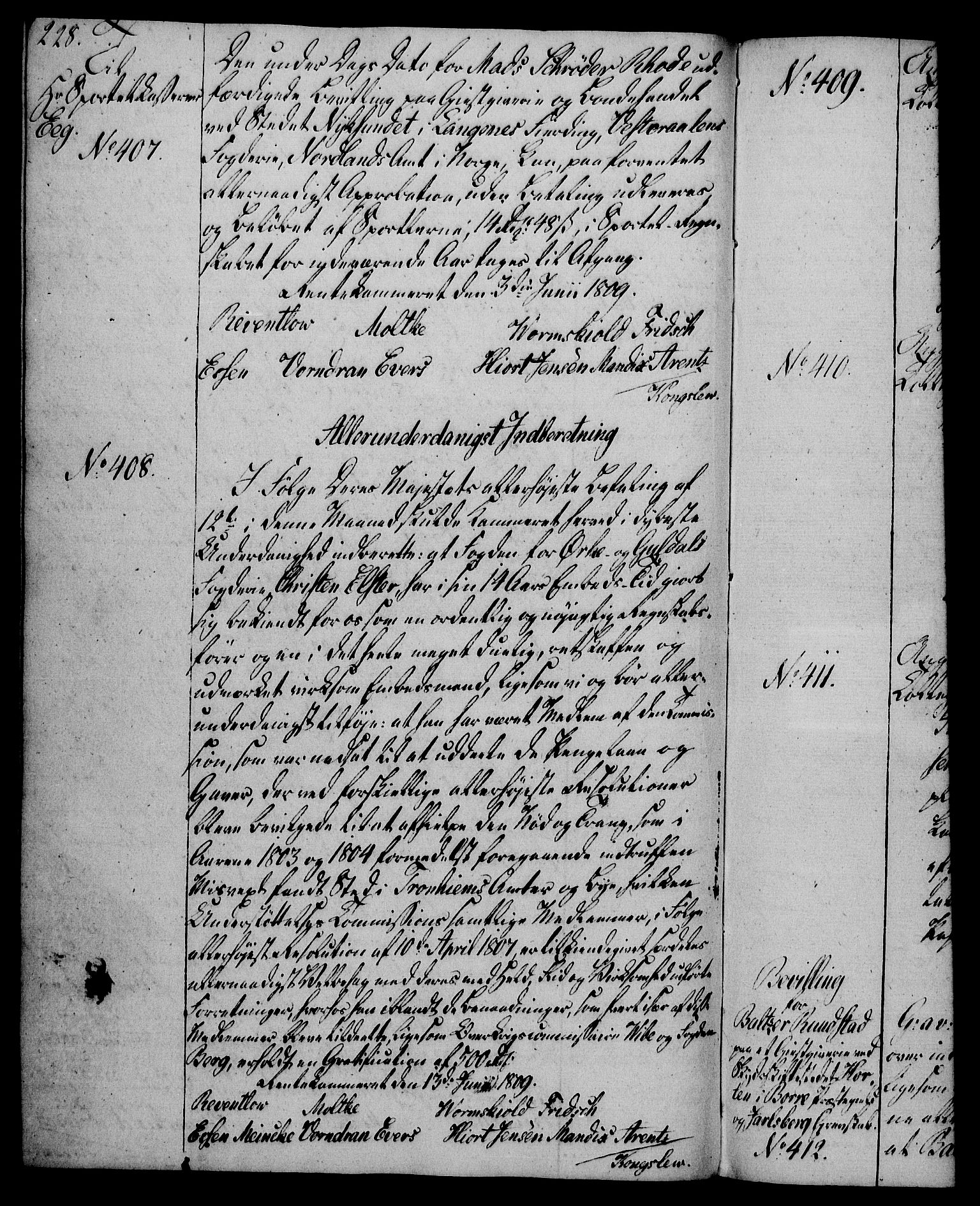 Rentekammeret, Kammerkanselliet, AV/RA-EA-3111/G/Gg/Gga/L0019: Norsk ekspedisjonsprotokoll med register (merket RK 53.19), 1807-1810, p. 228